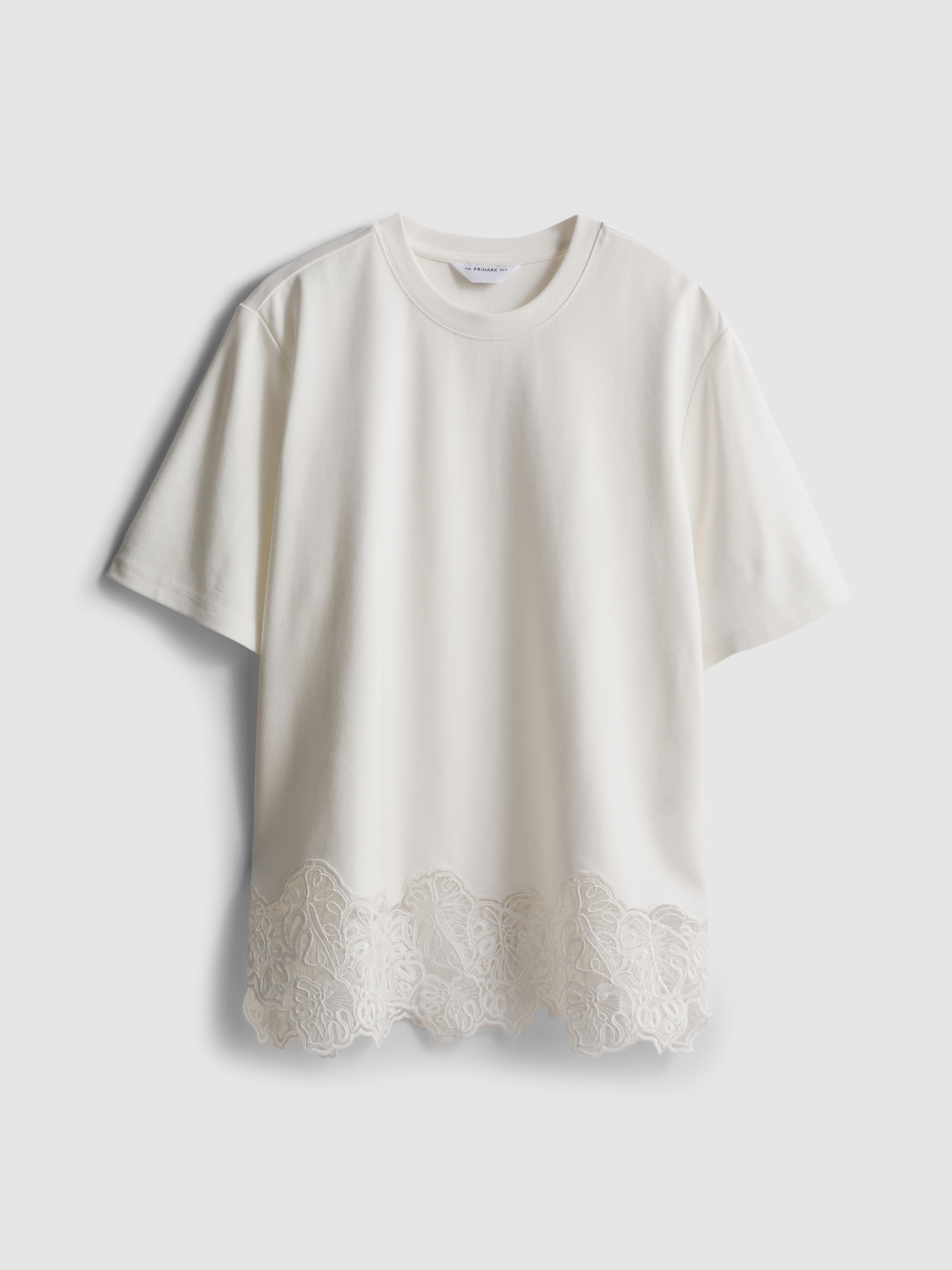 The Edit Lace Hem Tee