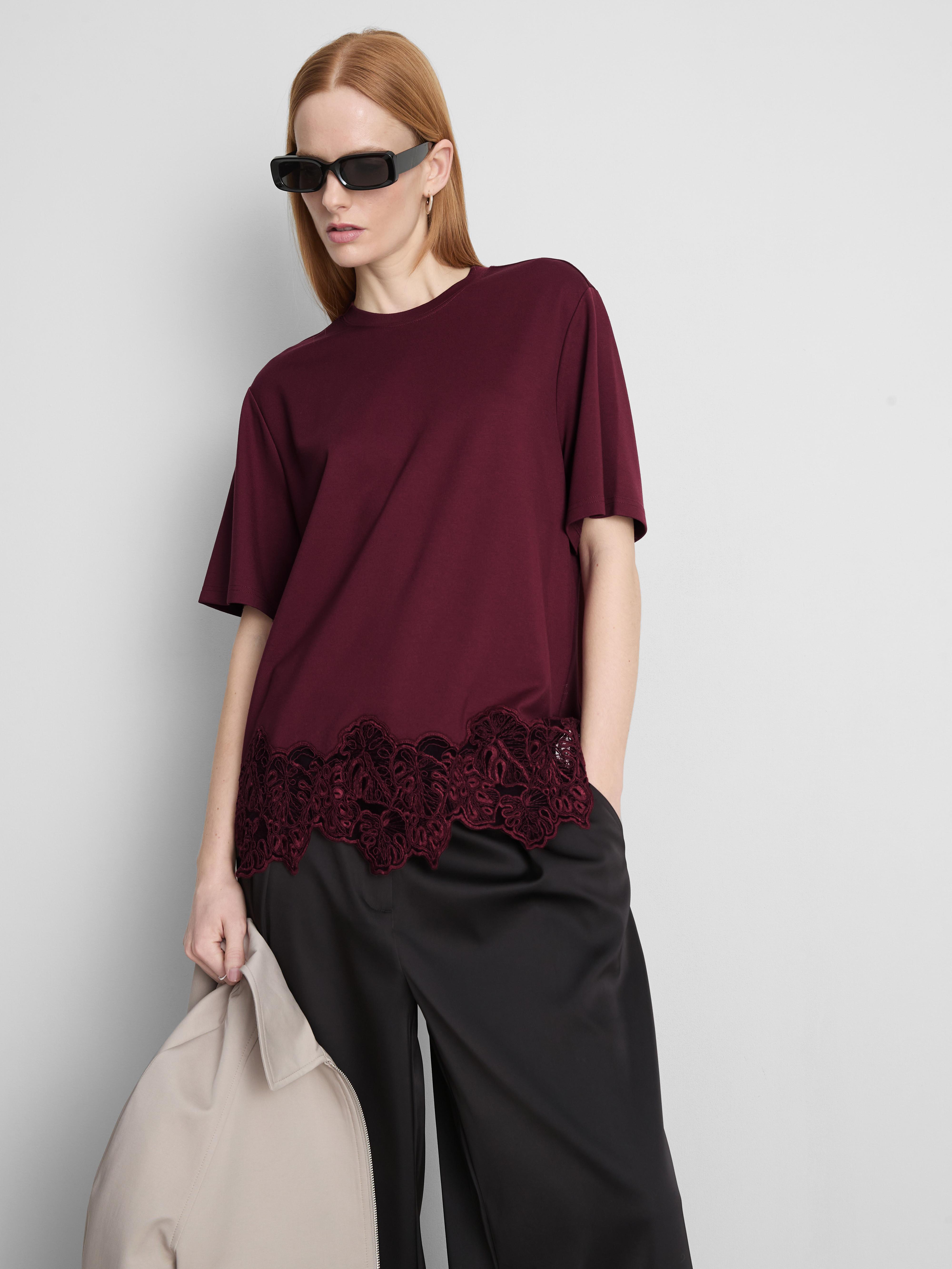 The Edit Lace Hem Tee