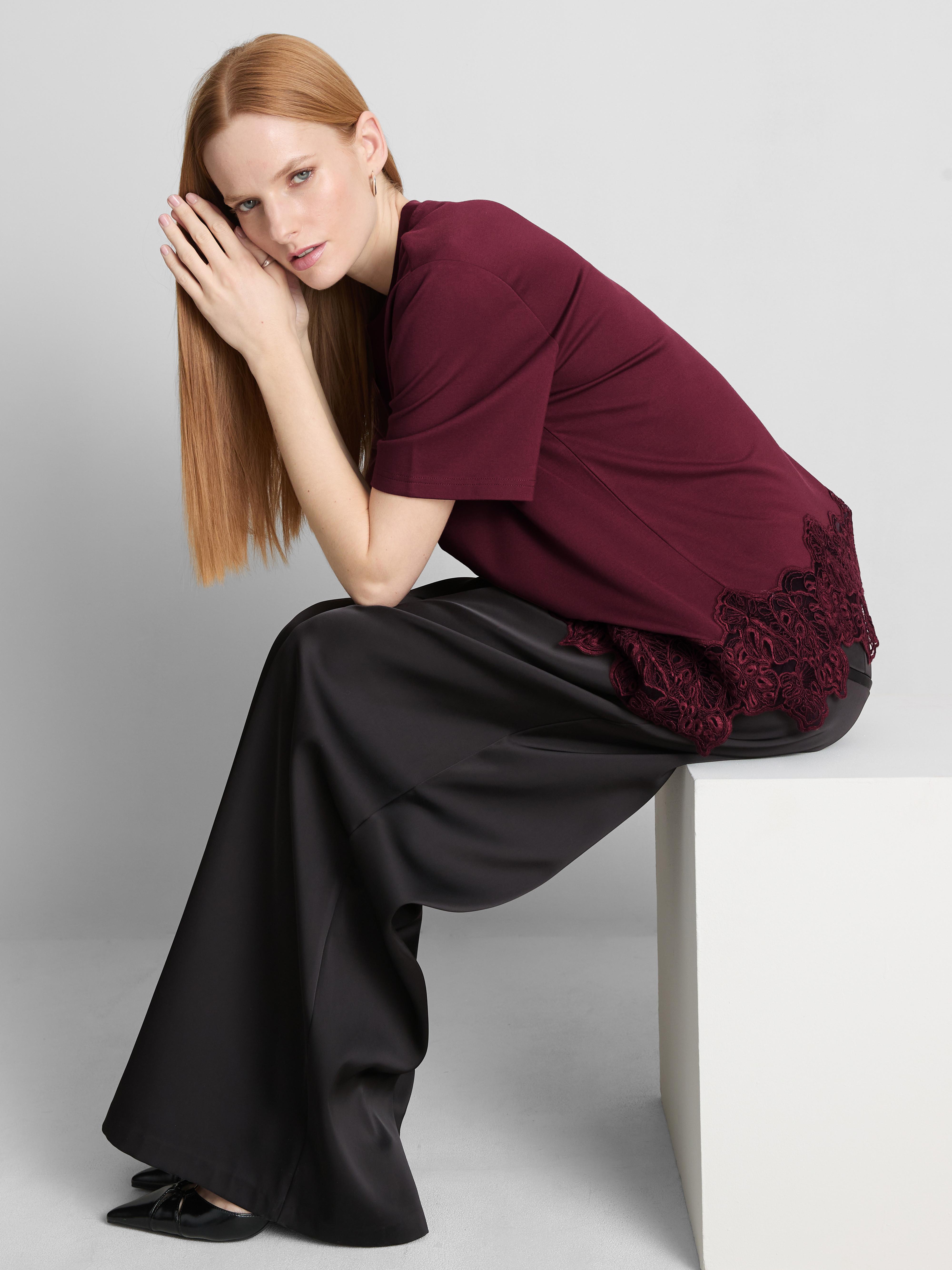 The Edit Lace Hem Tee