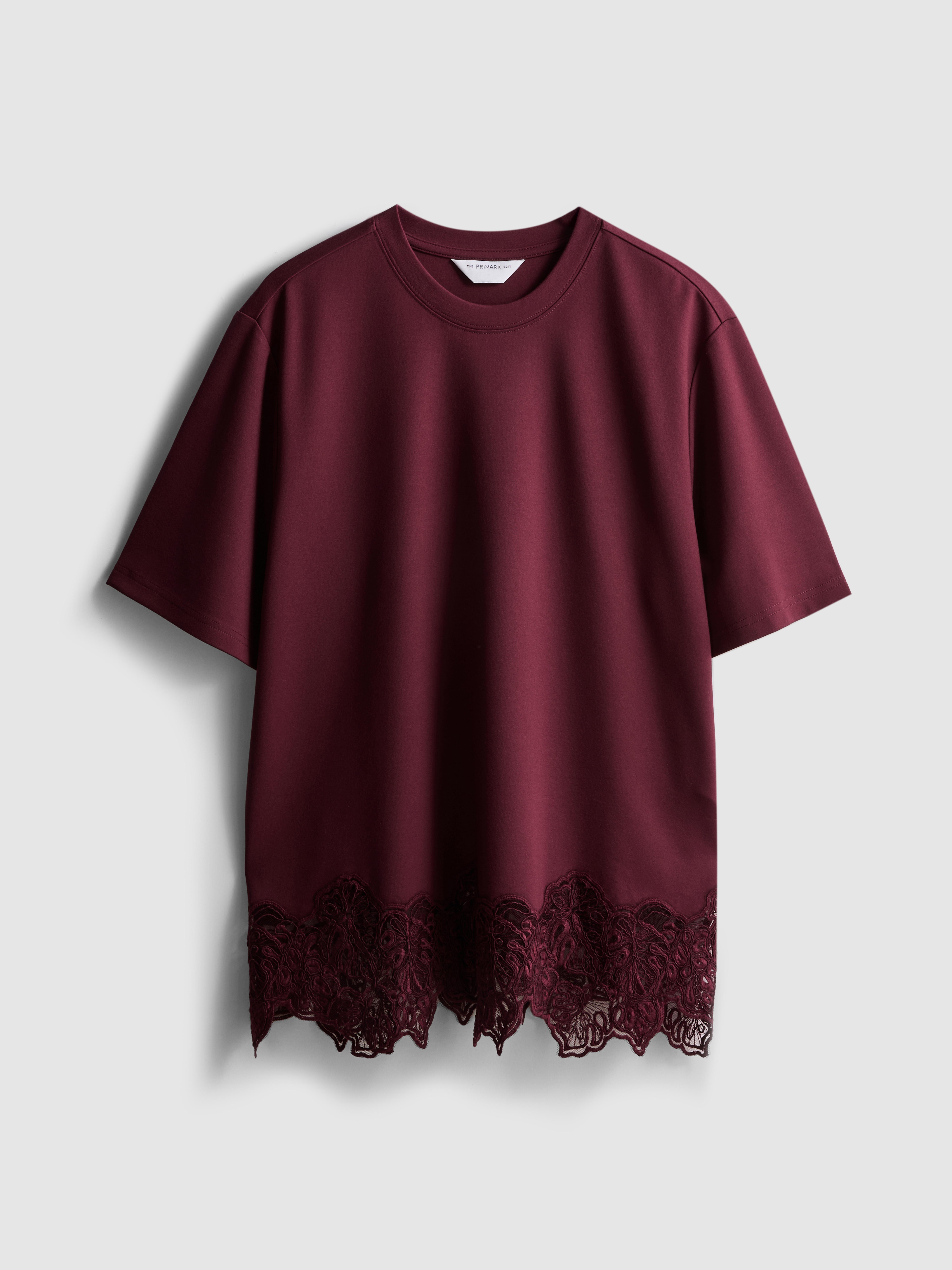 The Edit Lace Hem Tee