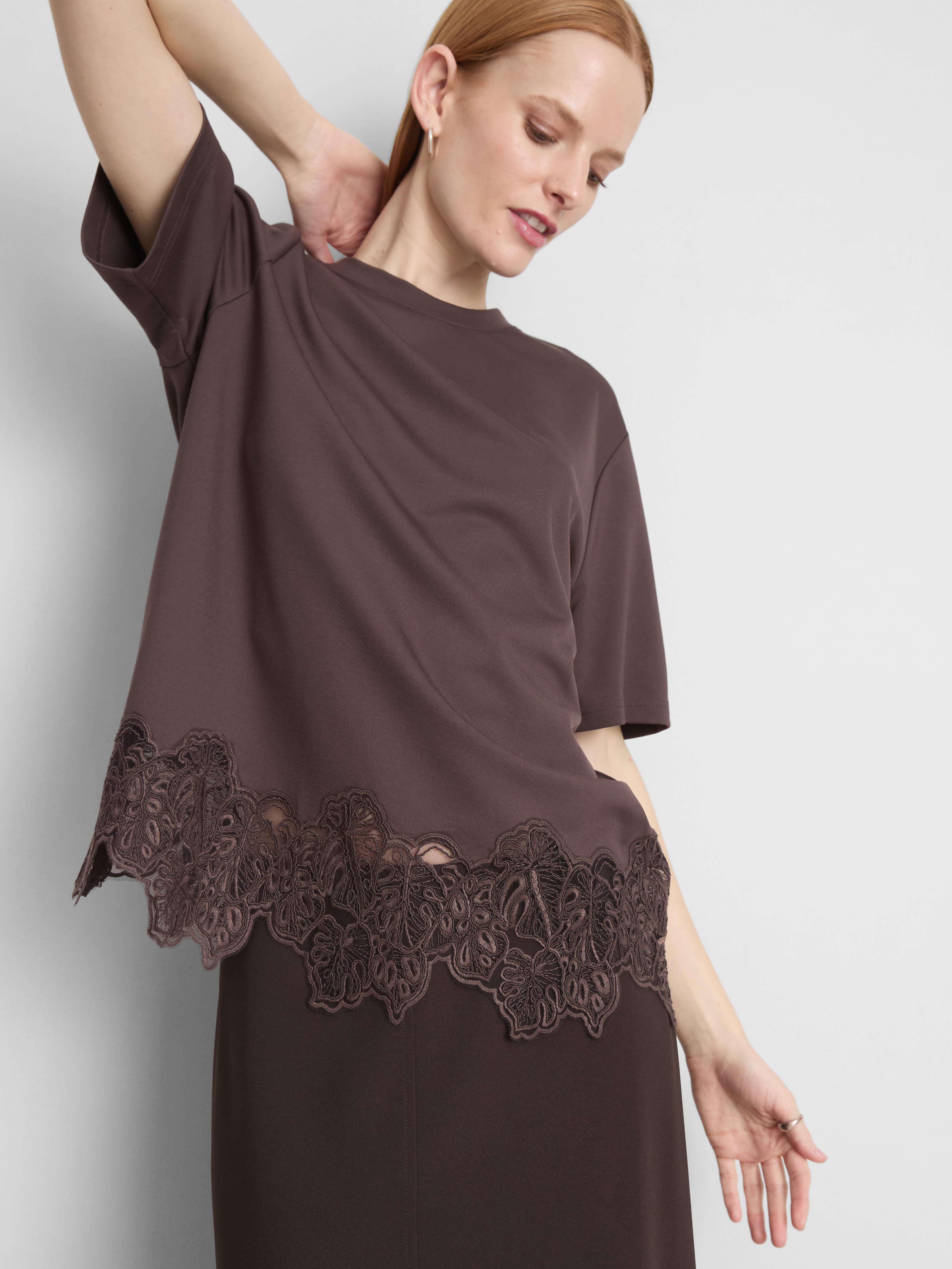 The Edit Lace Hem Tee