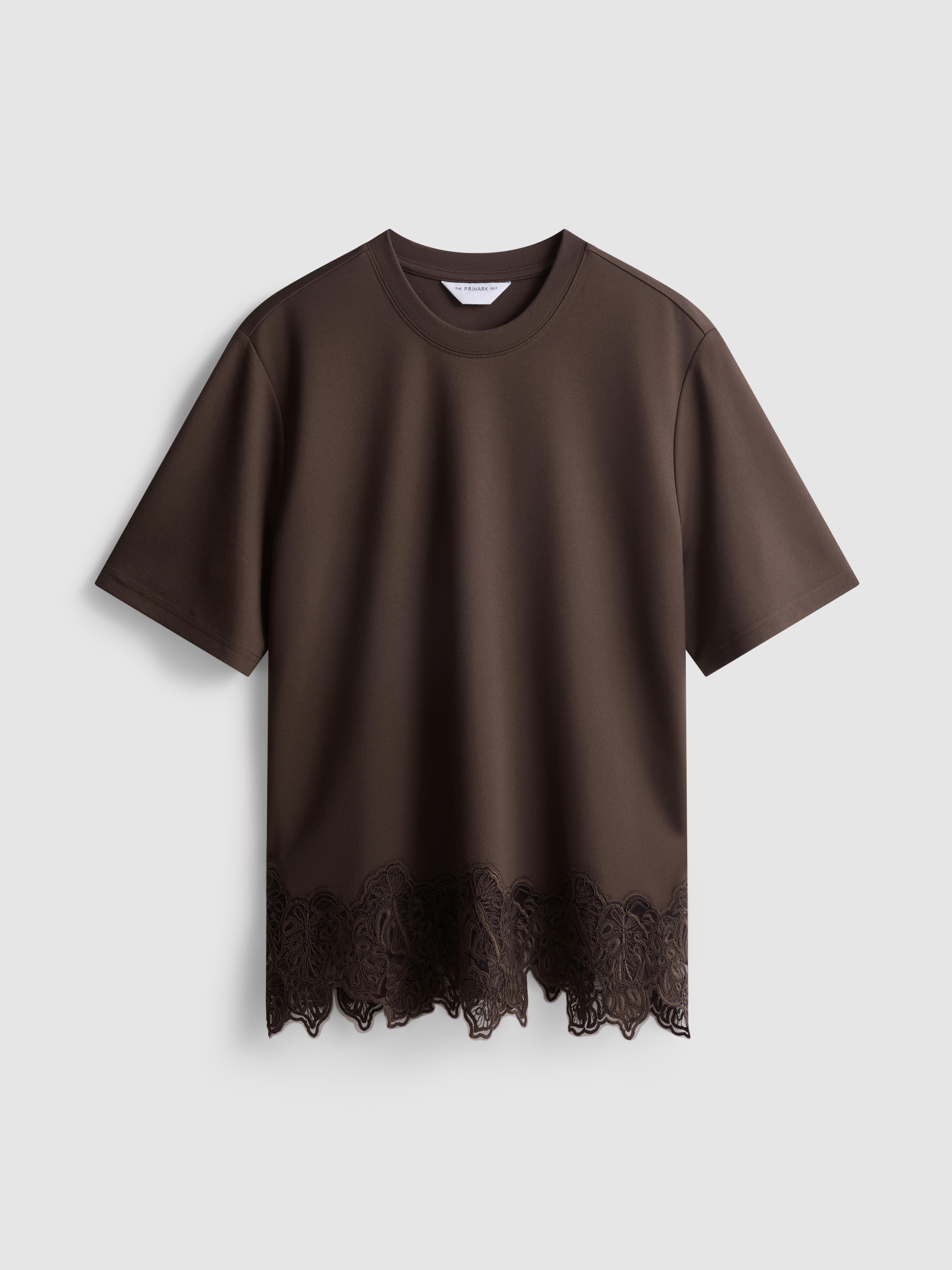 The Edit Lace Hem Tee