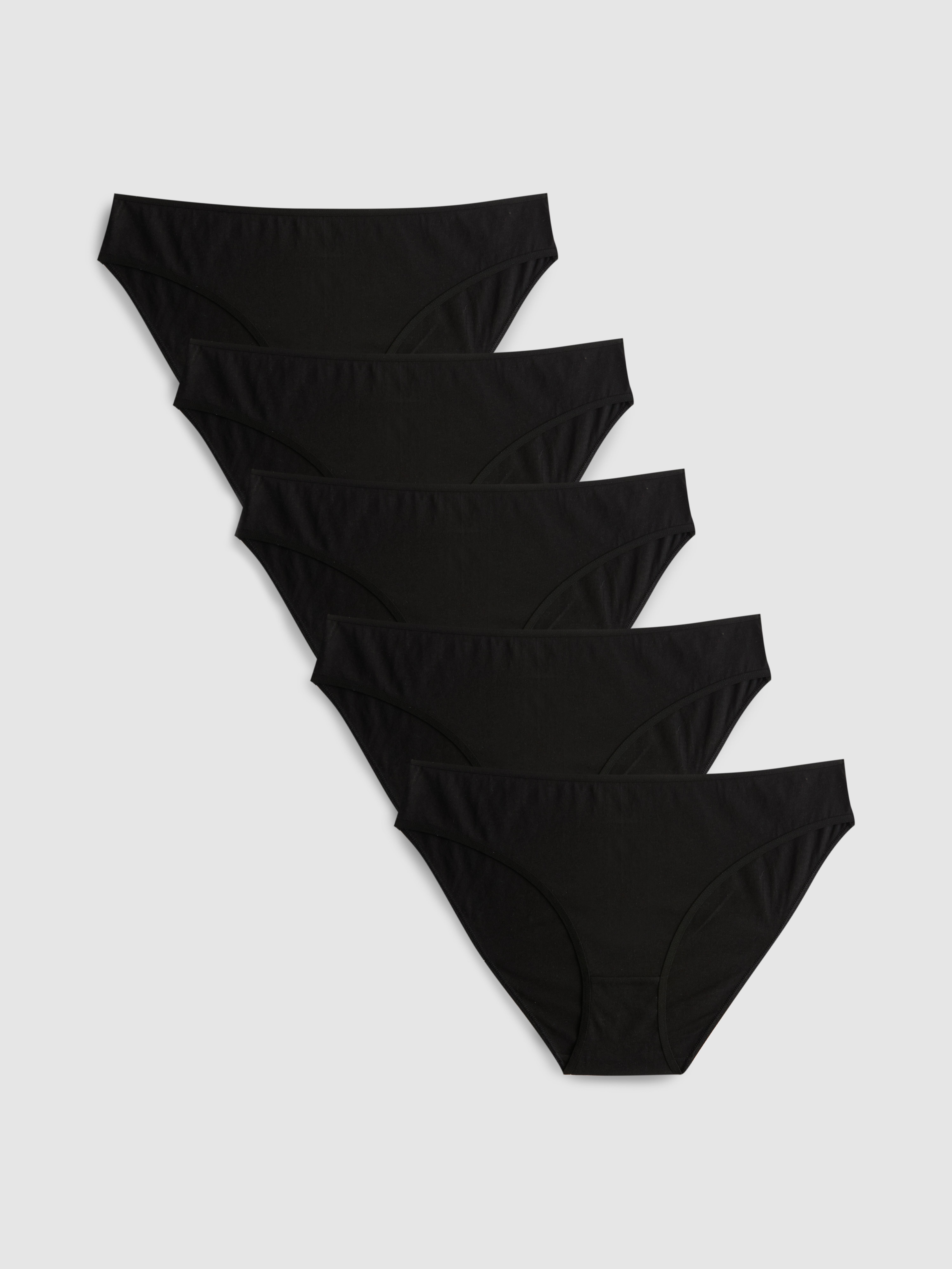 5pk Pure Cotton Black Mini Briefs
