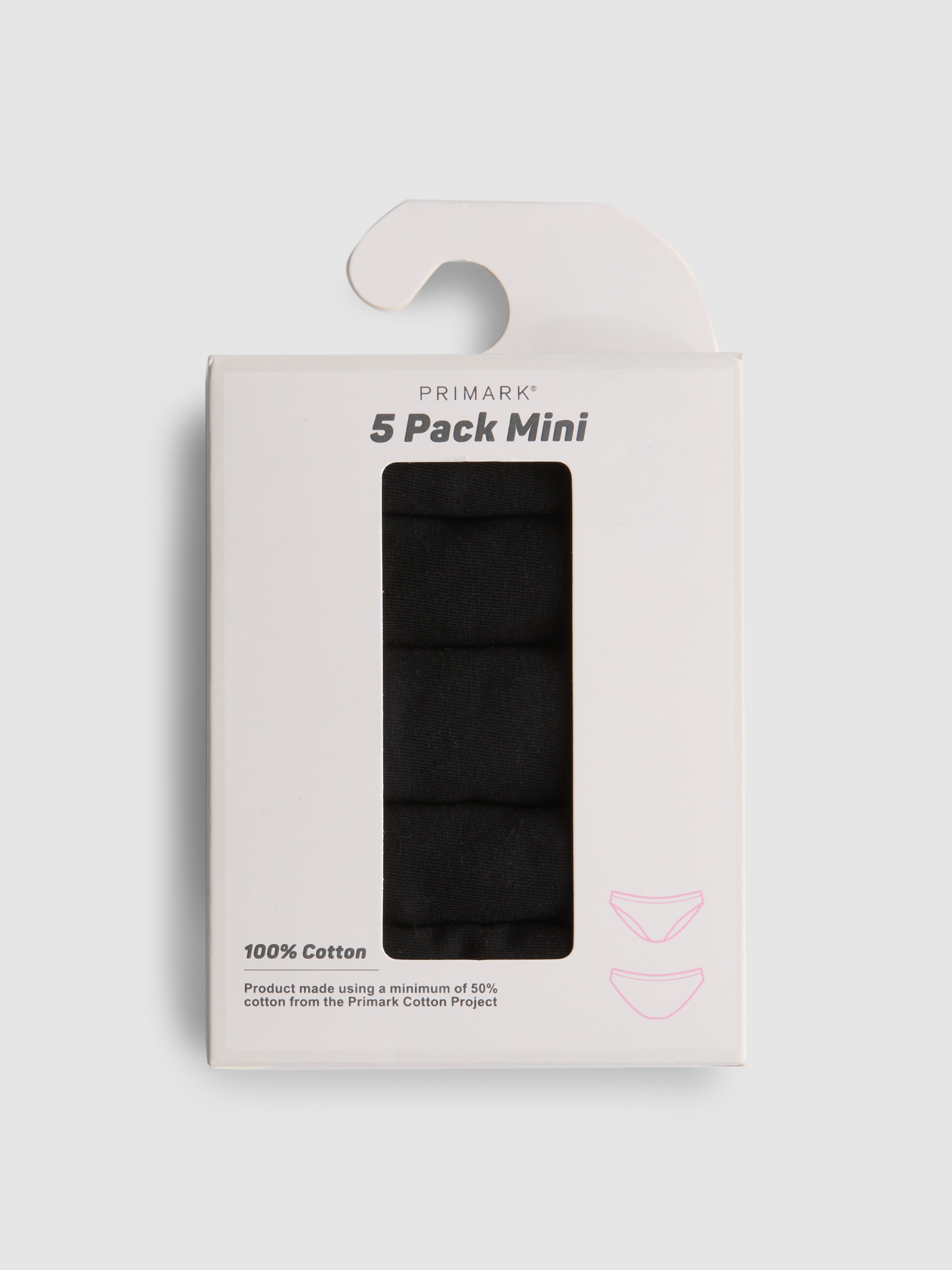 5pk Pure Cotton Black Mini Briefs
