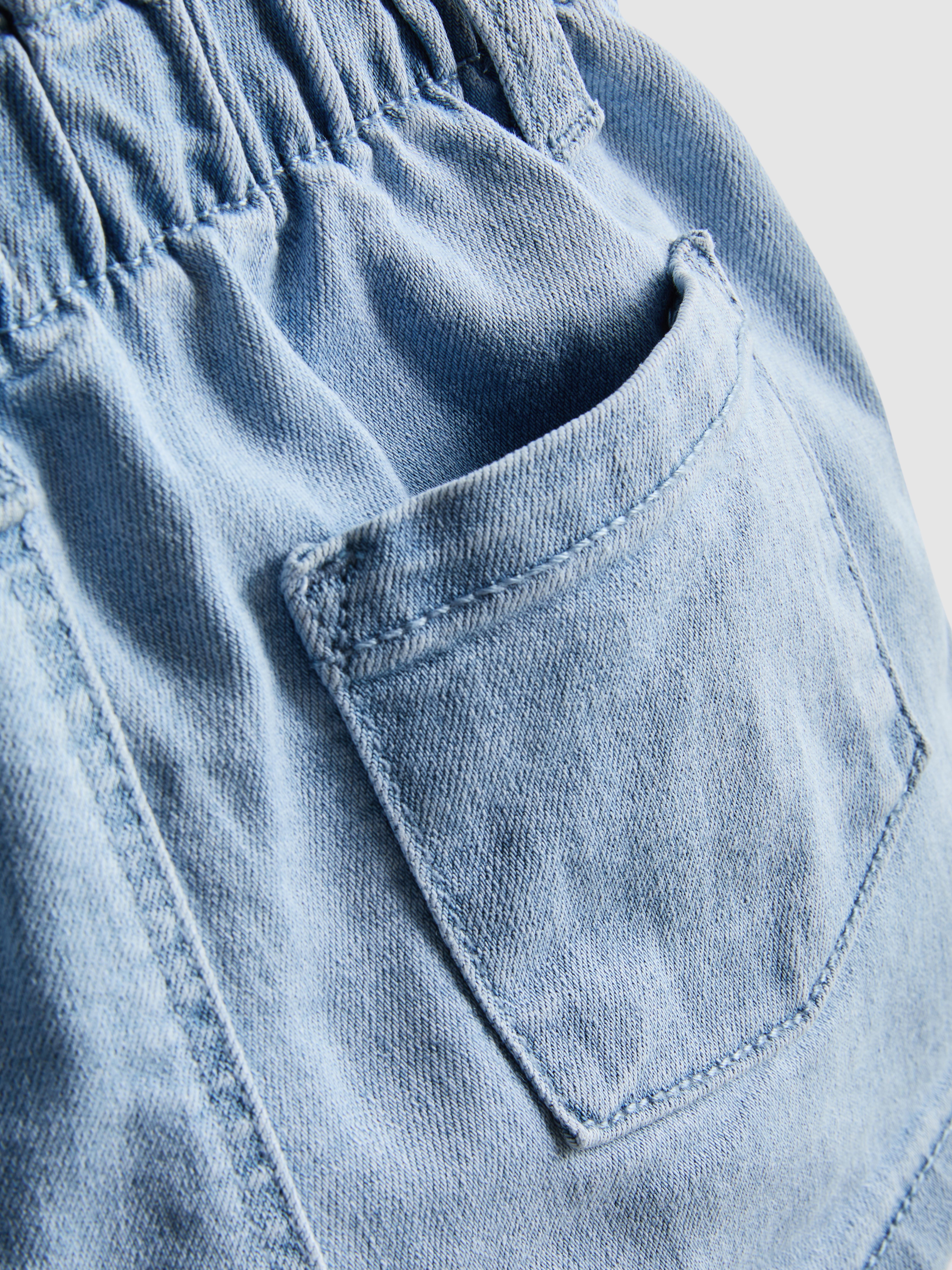 0-36 mesi | Pantaloncini denim a sacchetto ricamati