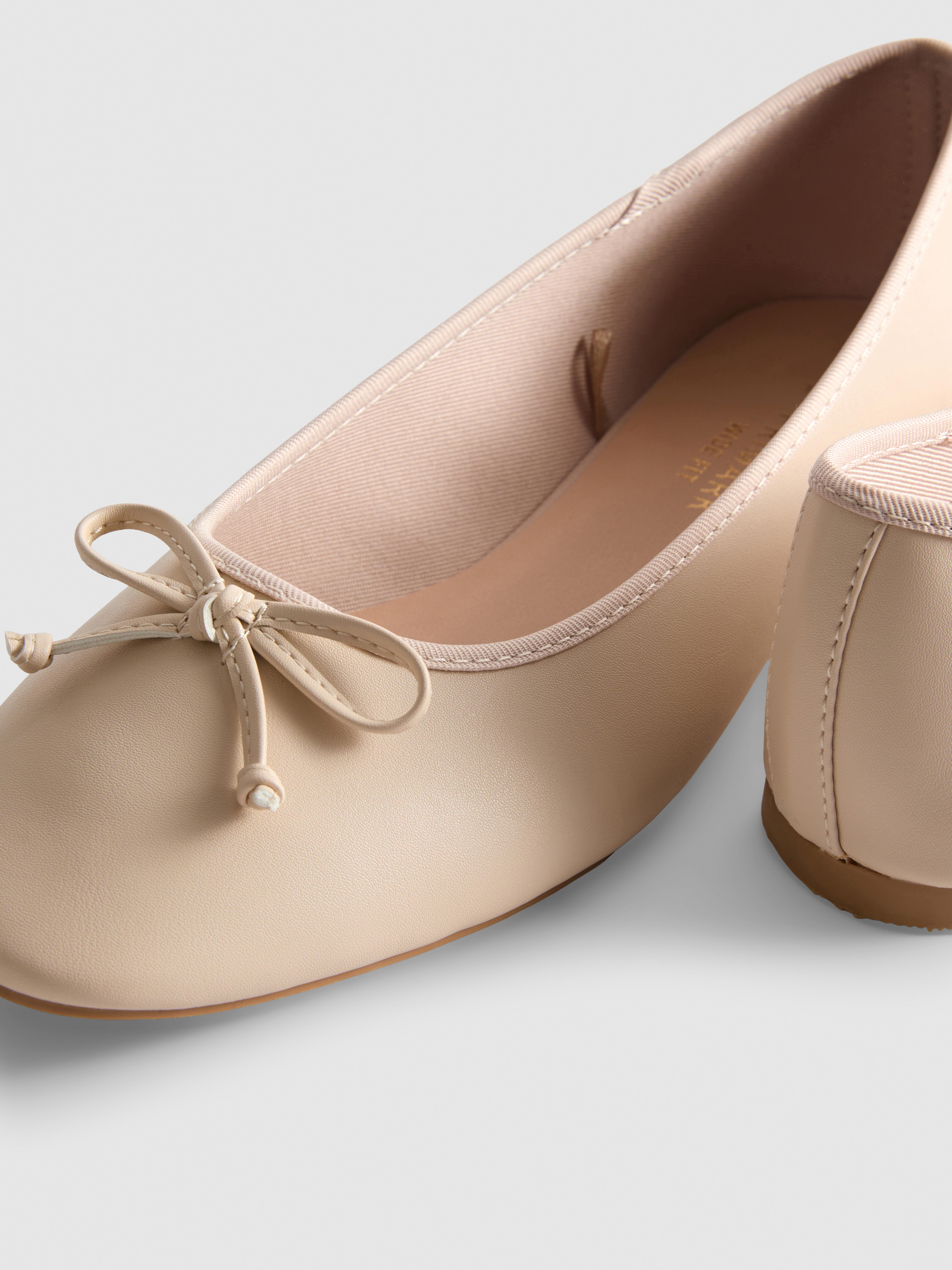 Faux Leather Ballerina Flats