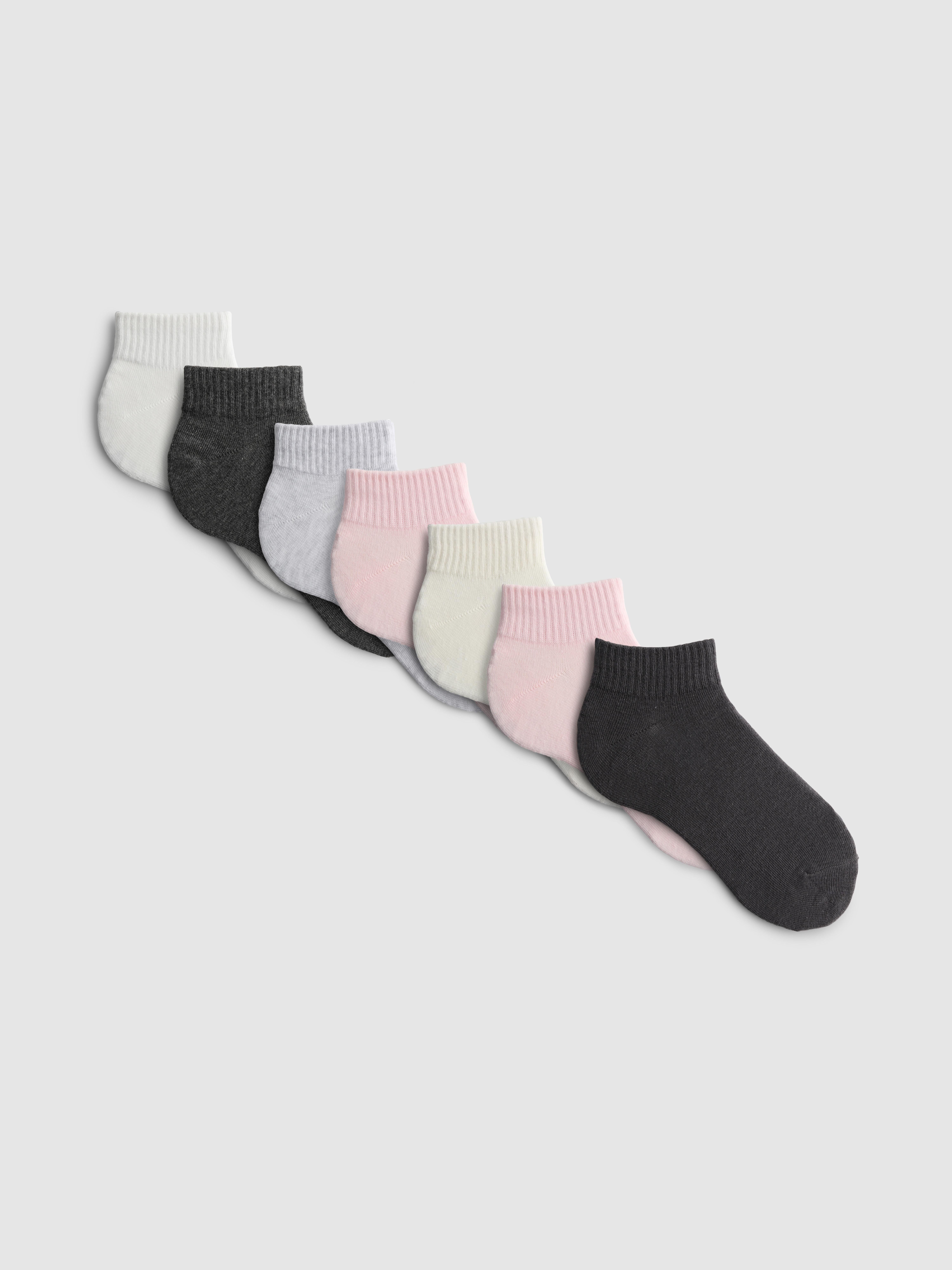 7pk Mixed Quarter Crew Socks