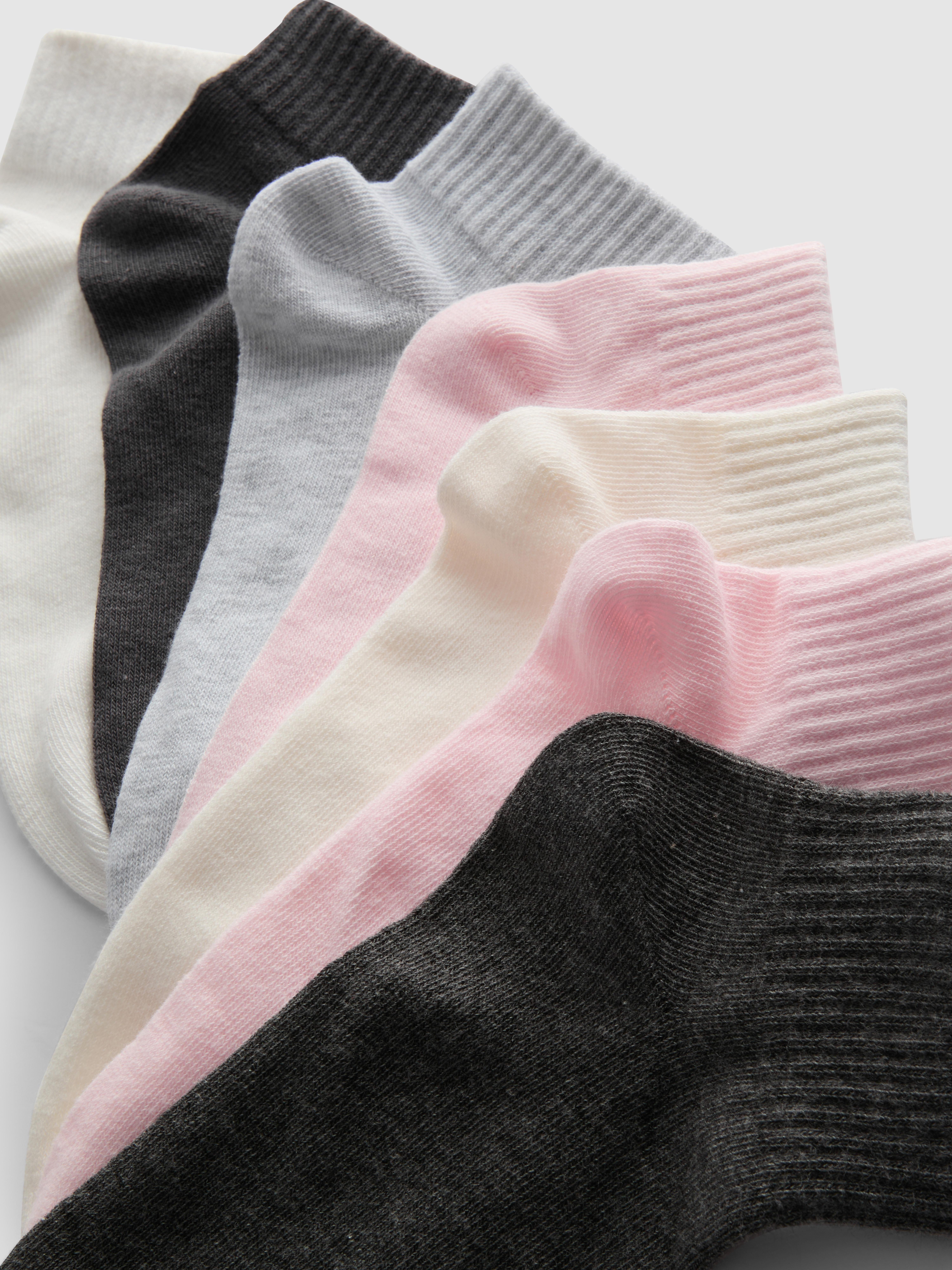 7pk Mixed Quarter Crew Socks