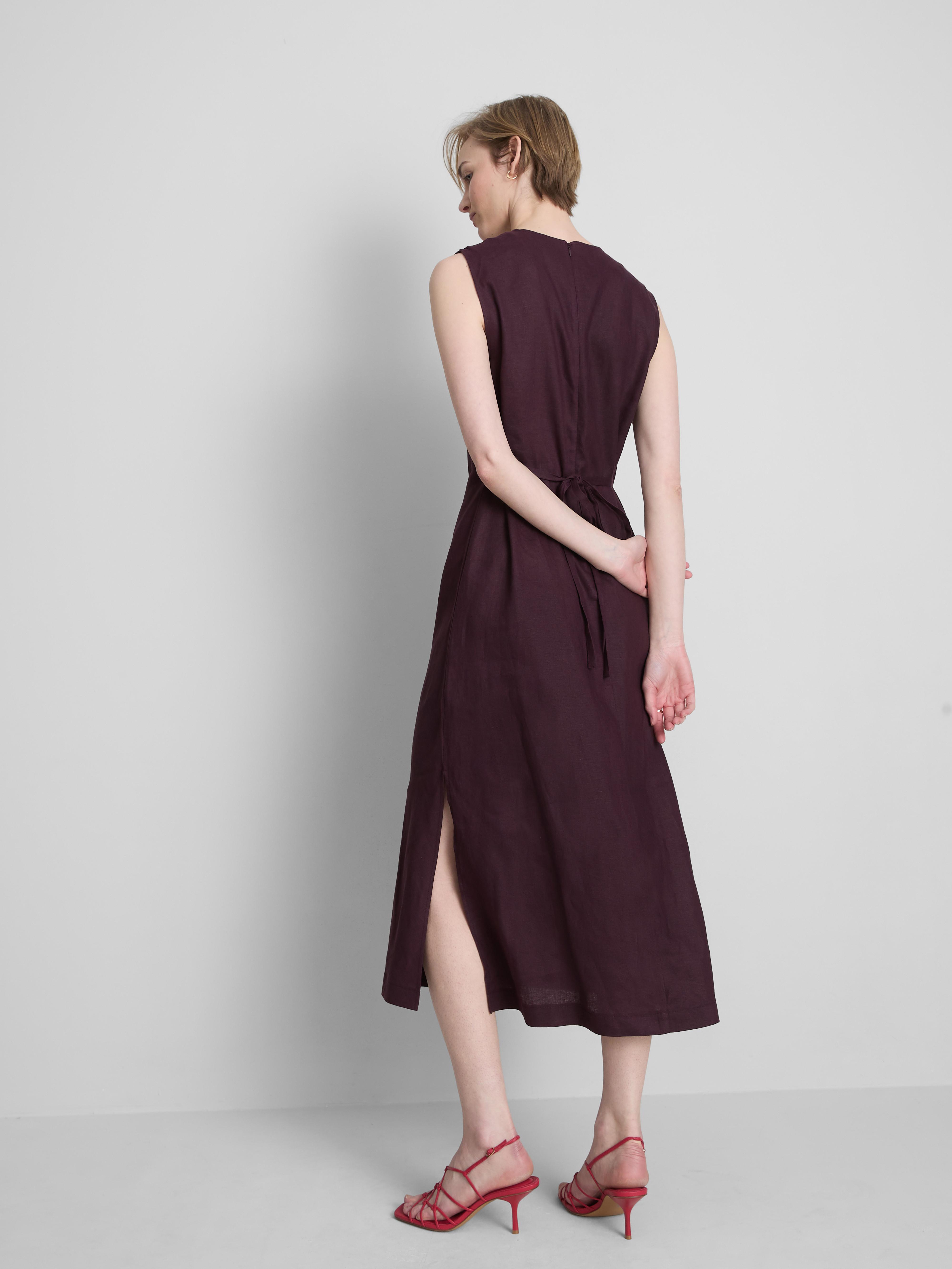 Abito midi smanicato in lino The Edit