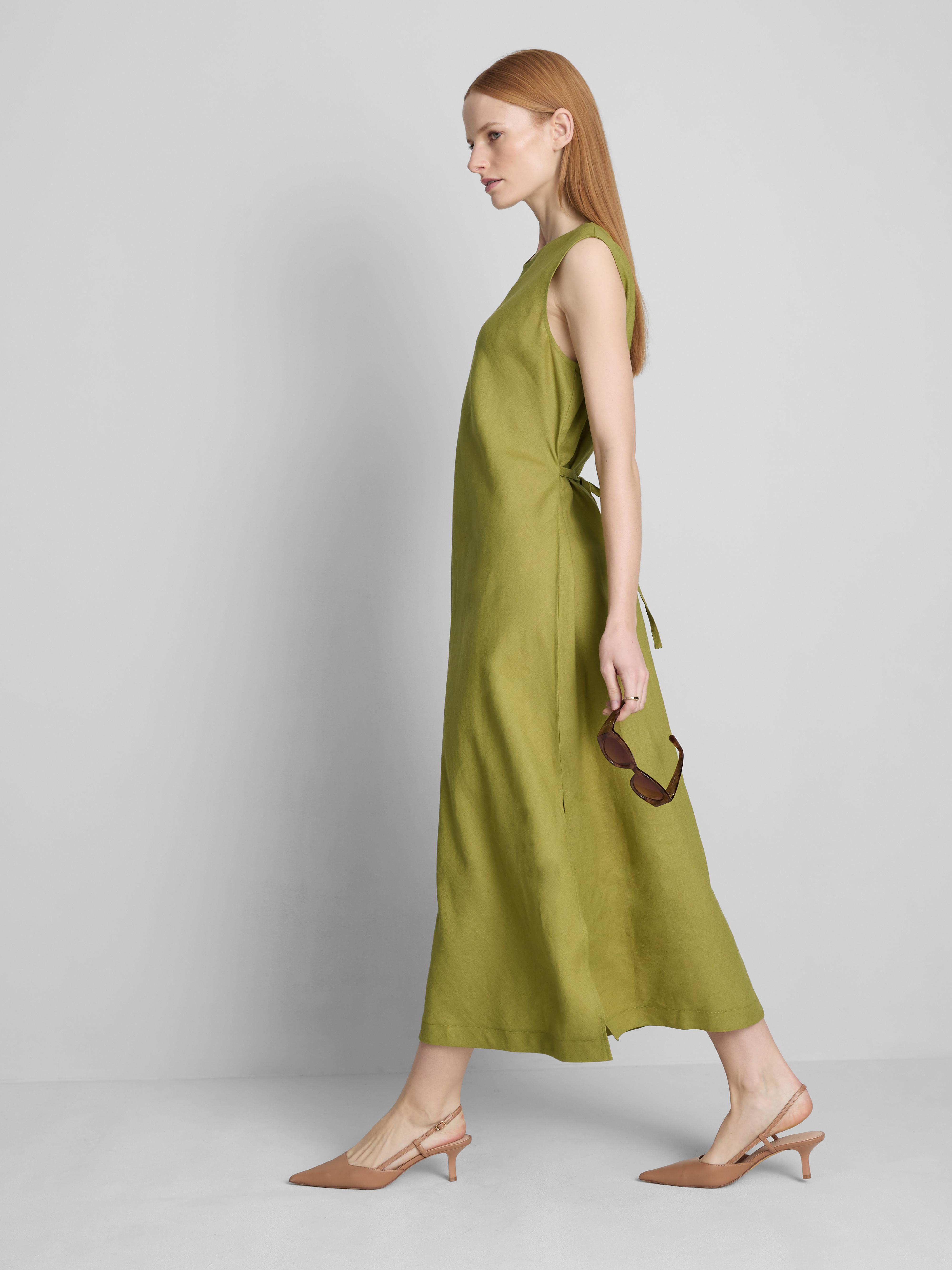 The Edit Sleeveless Linen Midi Dress