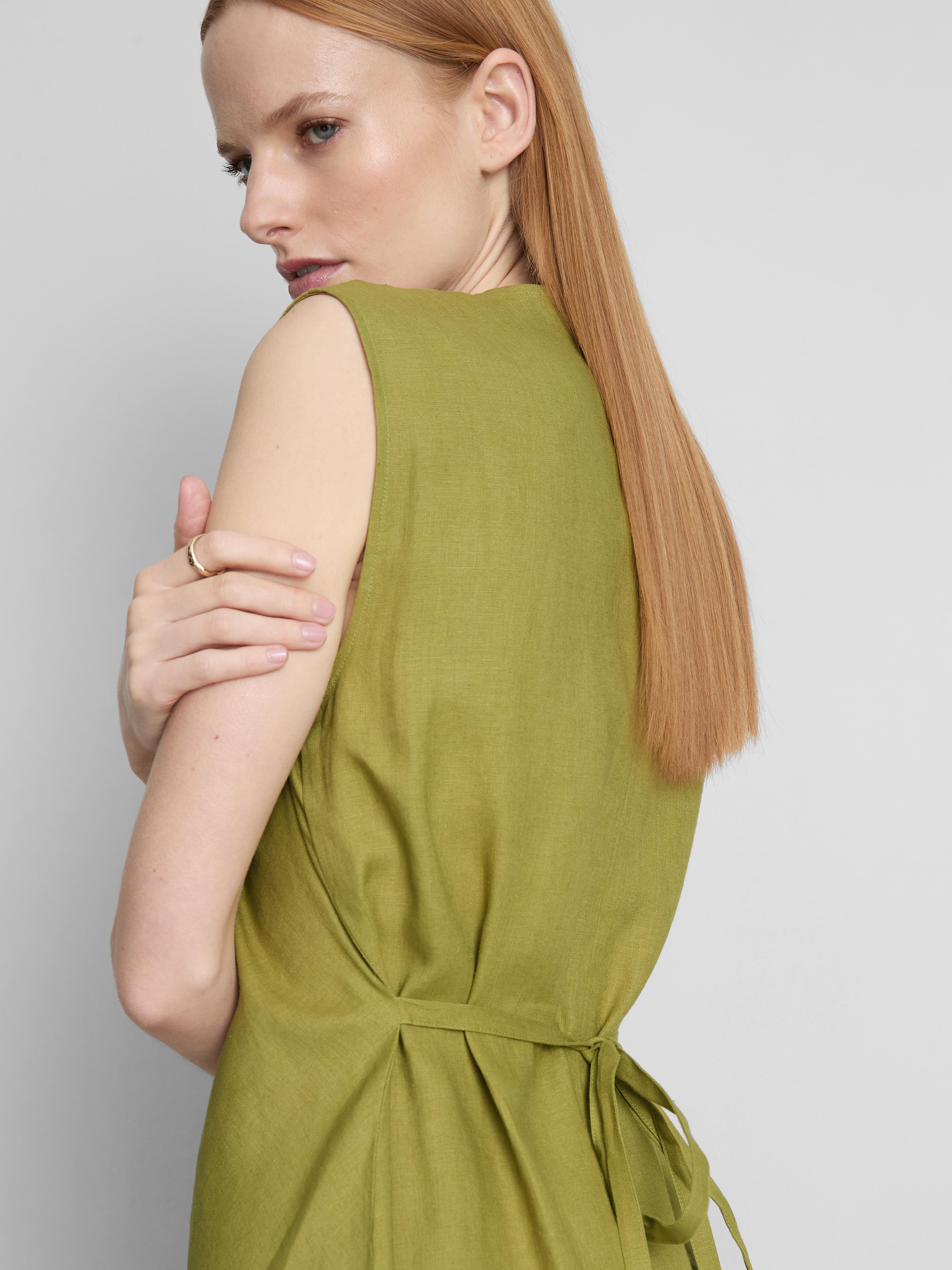 The Edit Sleeveless Linen Midi Dress