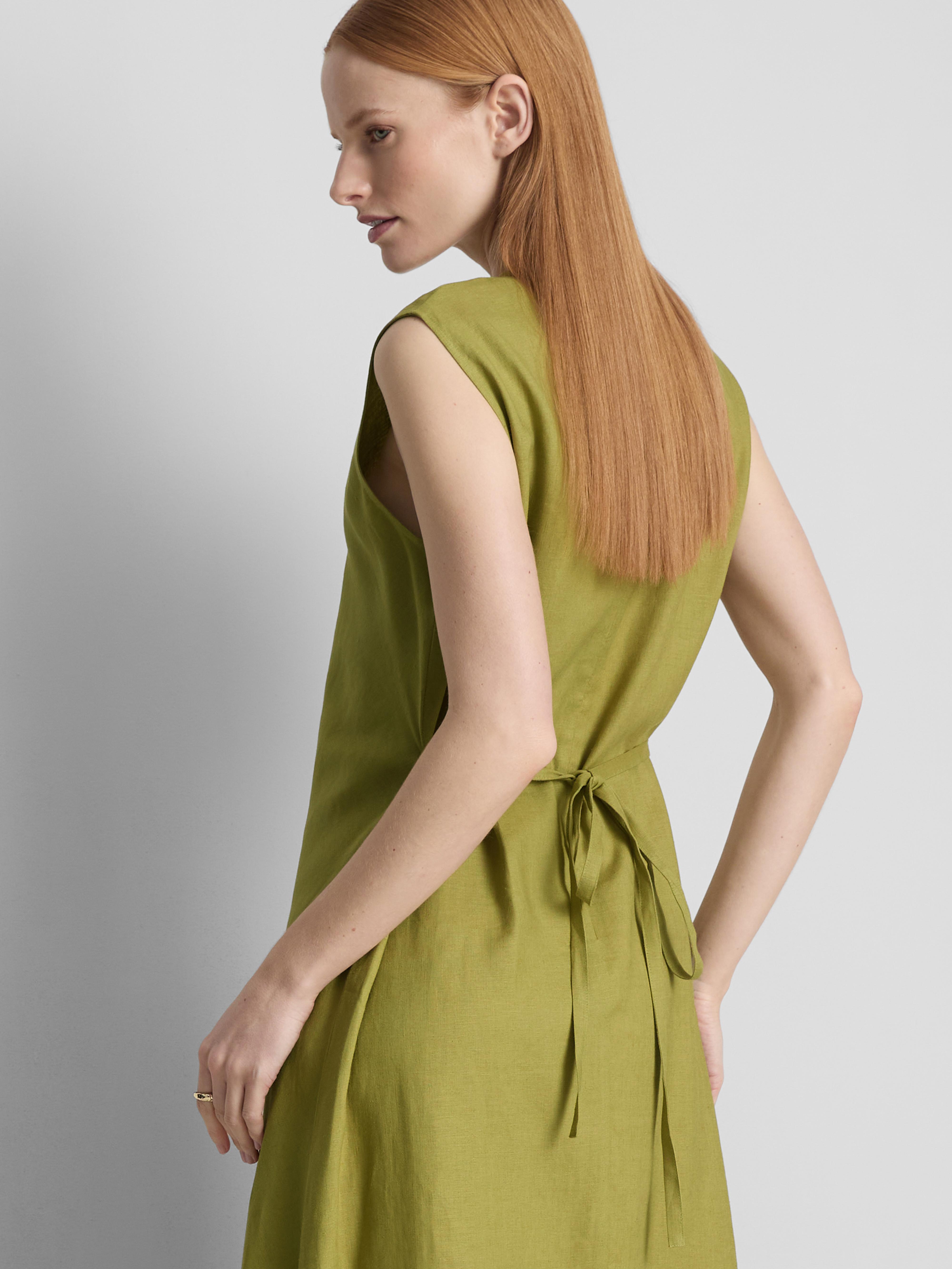 The Edit Sleeveless Linen Midi Dress