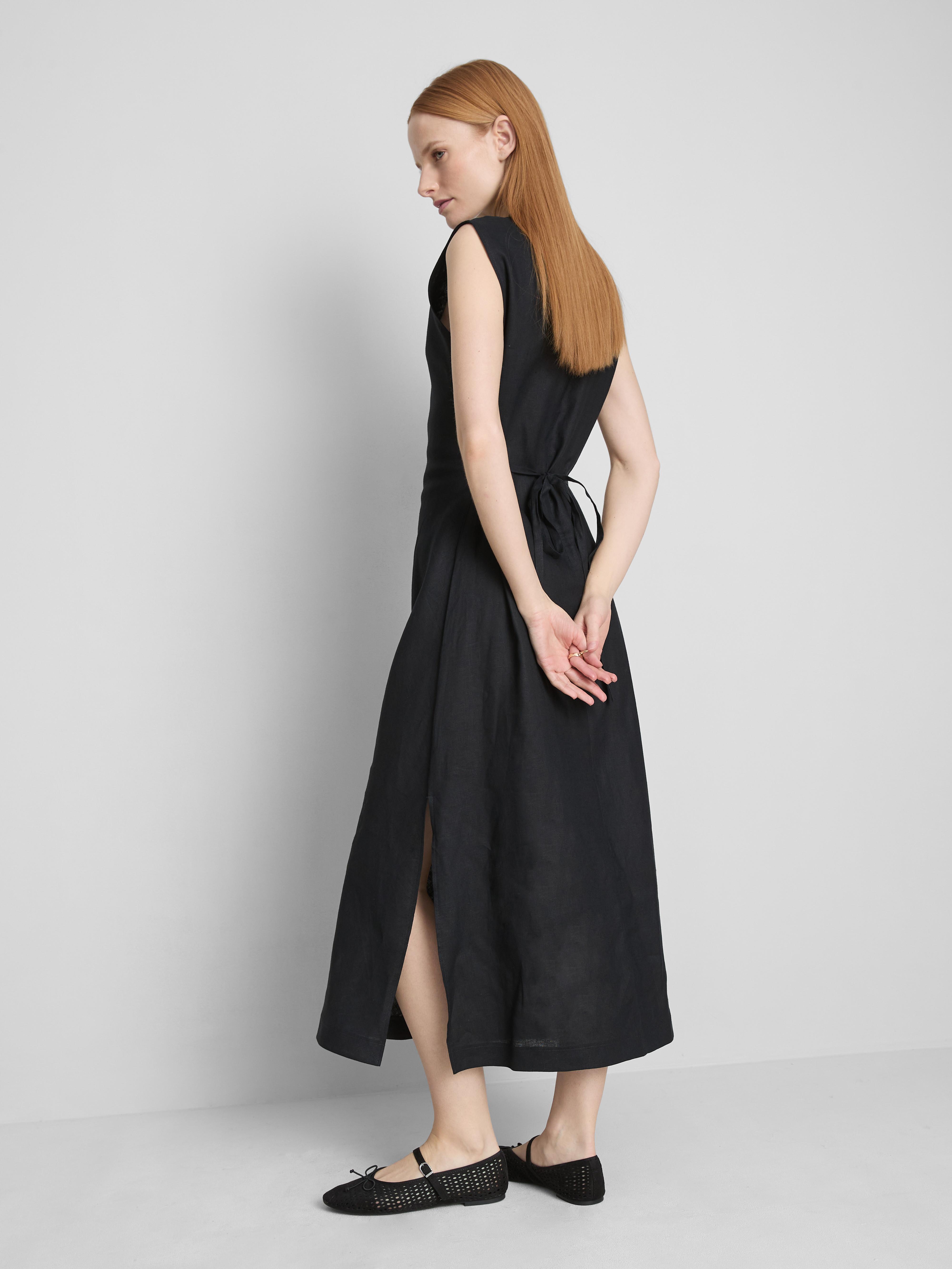 The Edit Sleeveless Linen Midi Dress