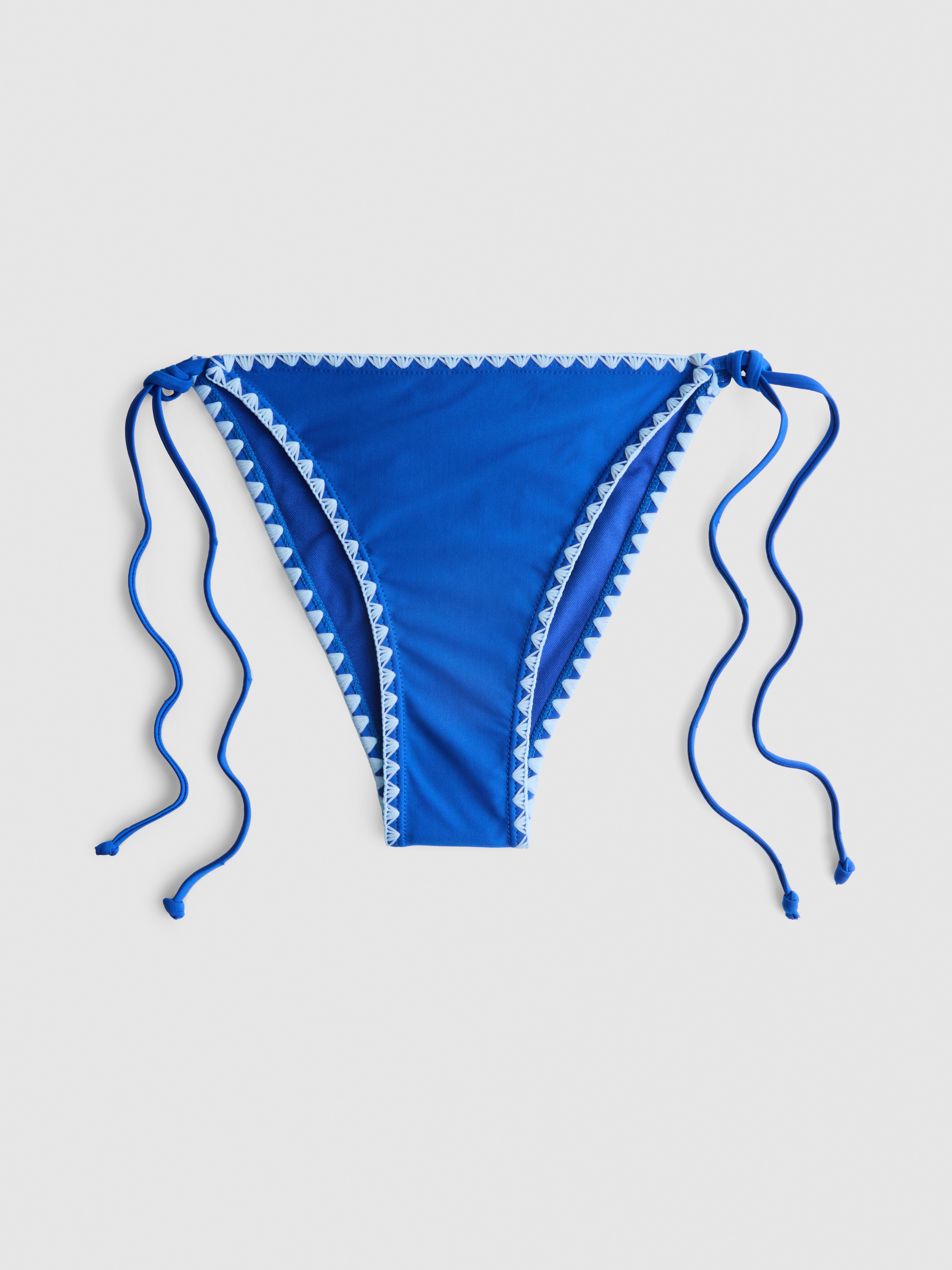 Bikinihose zum seitlichen Binden mit Ziernaht