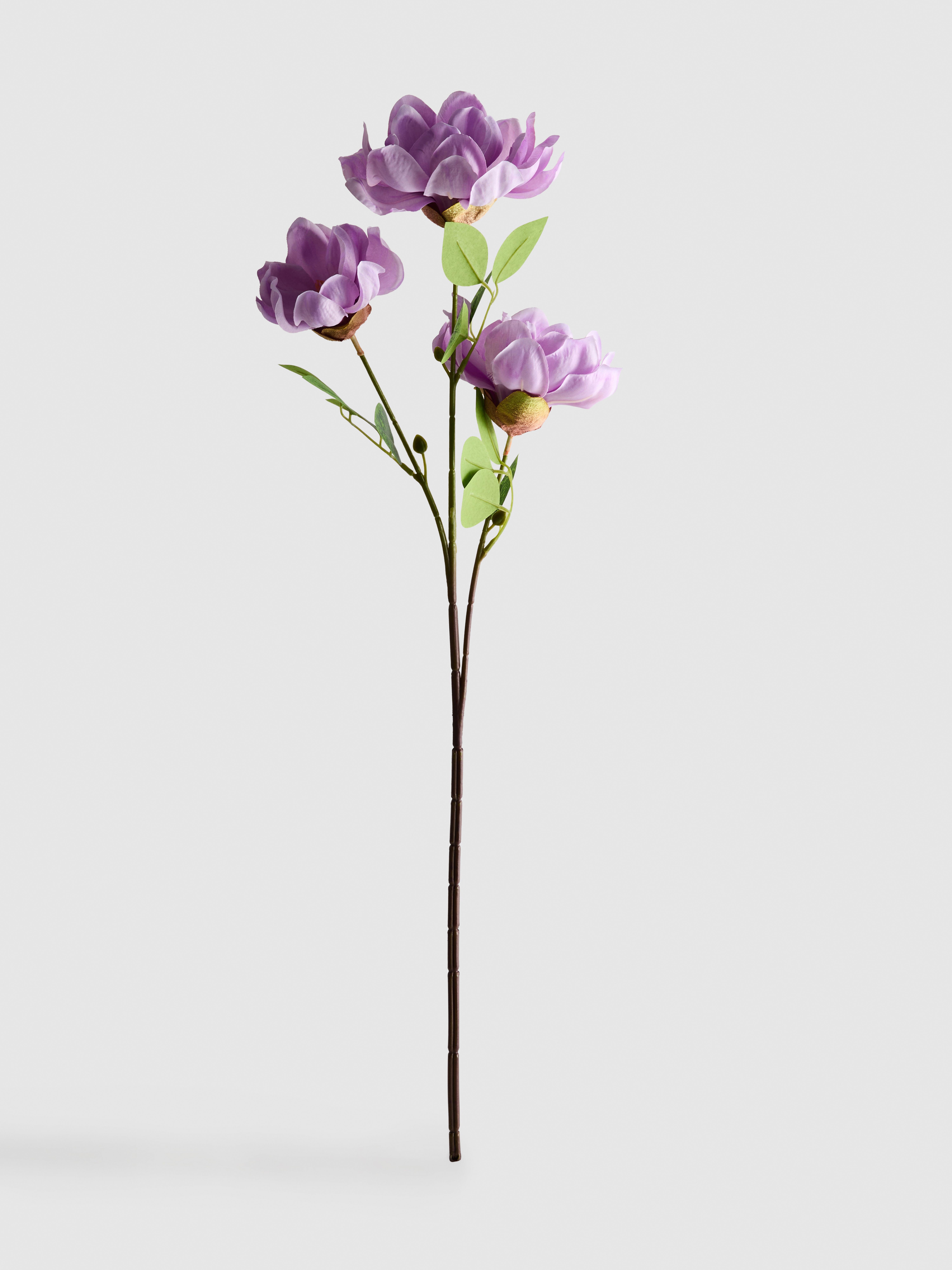 Single Stem Faux Magnolia Ornament Purple