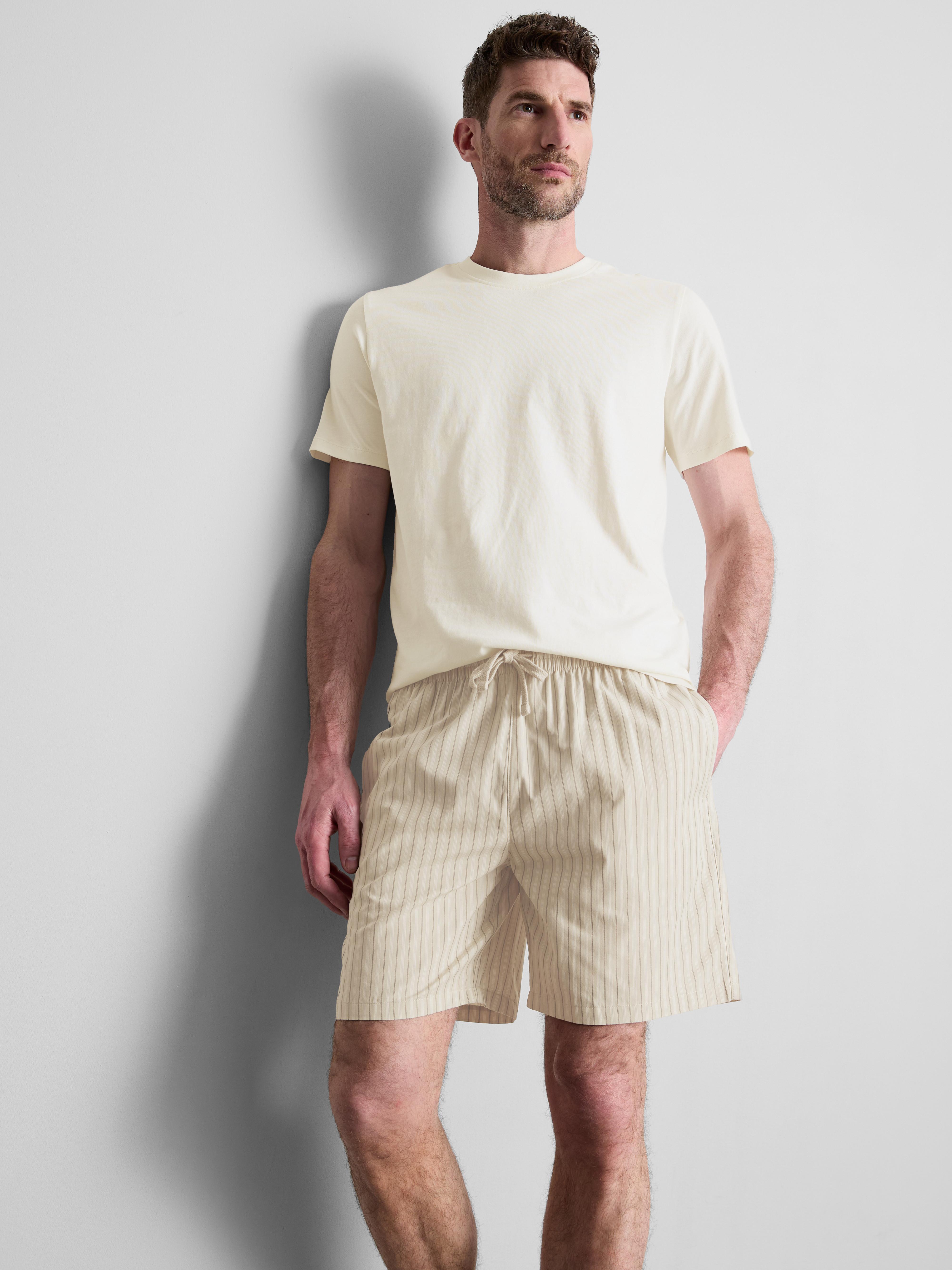 Lässiger 66625 Pigiama Shorty Uomo A Maniche Corte, Scollo Rotondo, In Cotone 100%, Look Minimal E Colori Uniti, Certificato Öko-Tex, Lavabile A 40° - 3