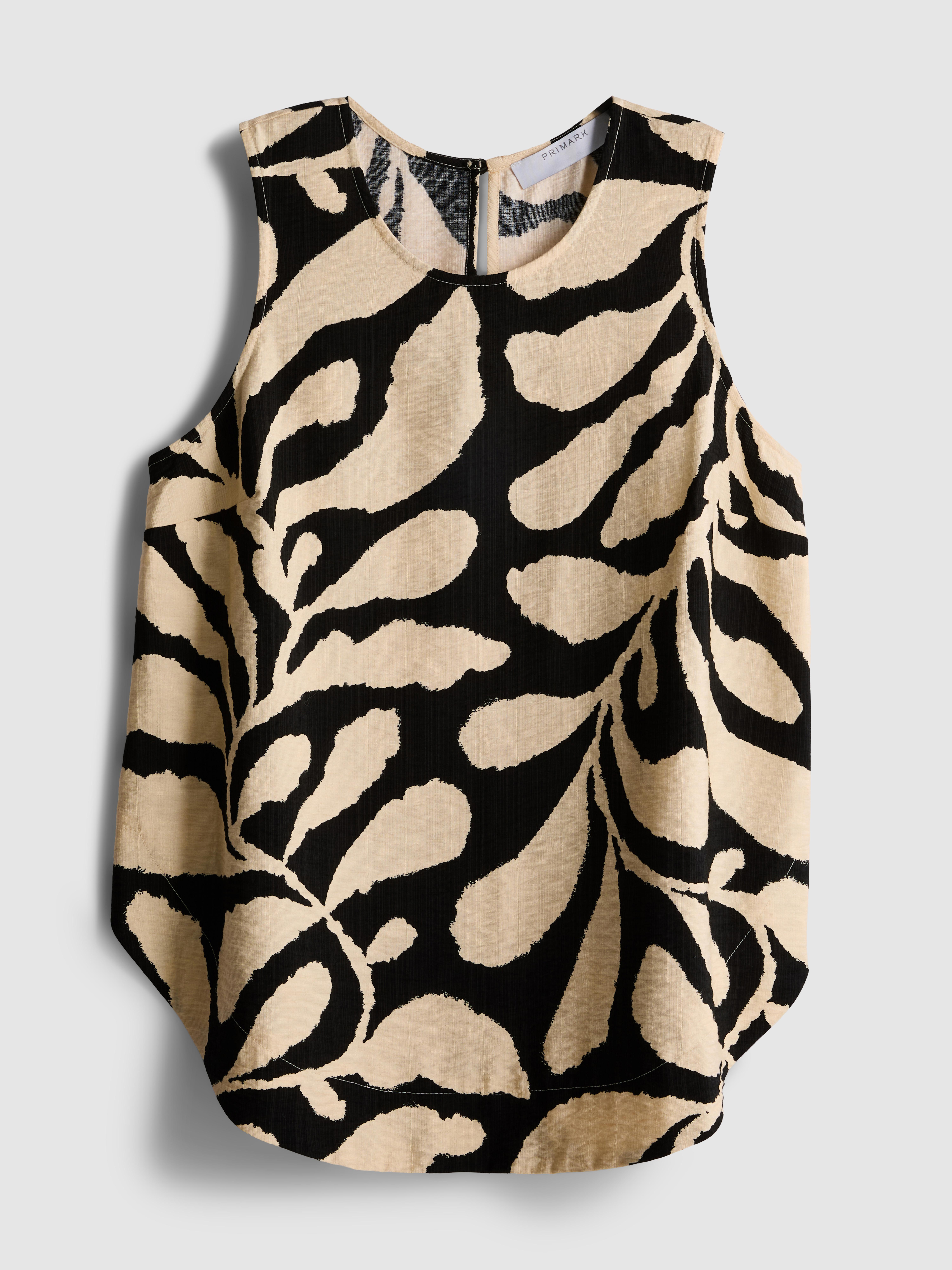 Camiseta sin mangas larga estampada