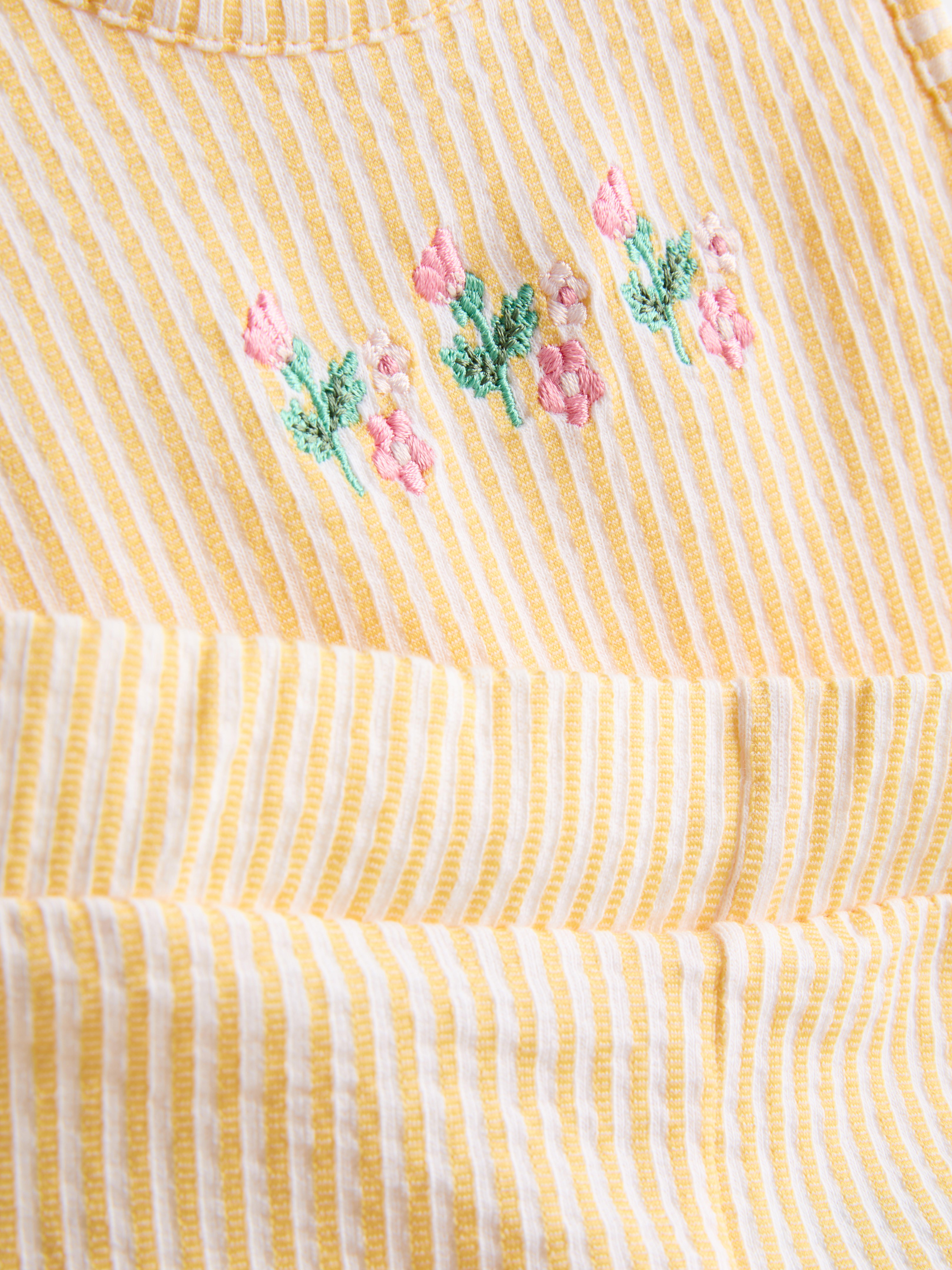 0-36mths | Floral Embroidered Peplum-Hem Top and Shorts Set