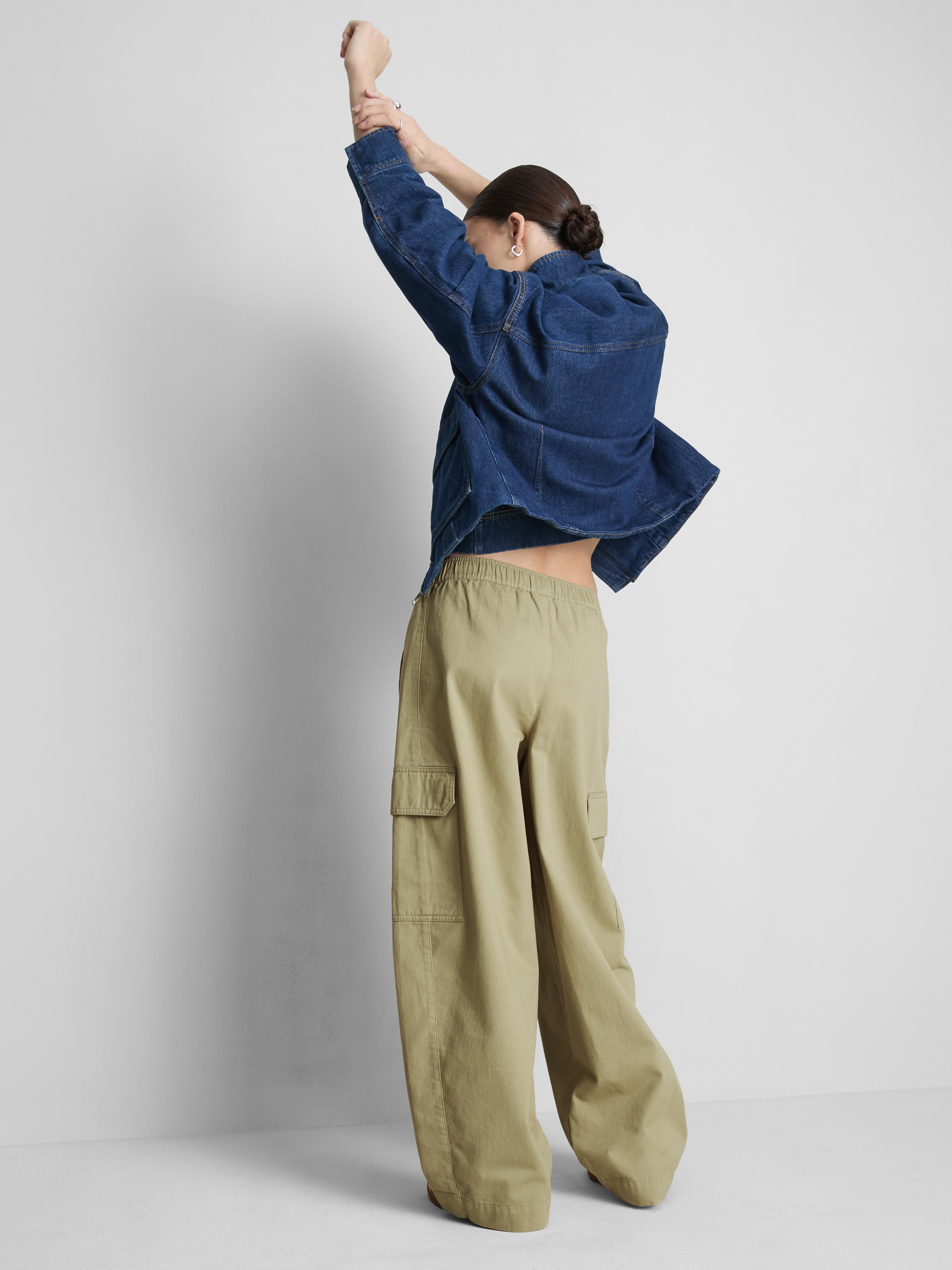 Pantalones militares de algodón con pernera ancha