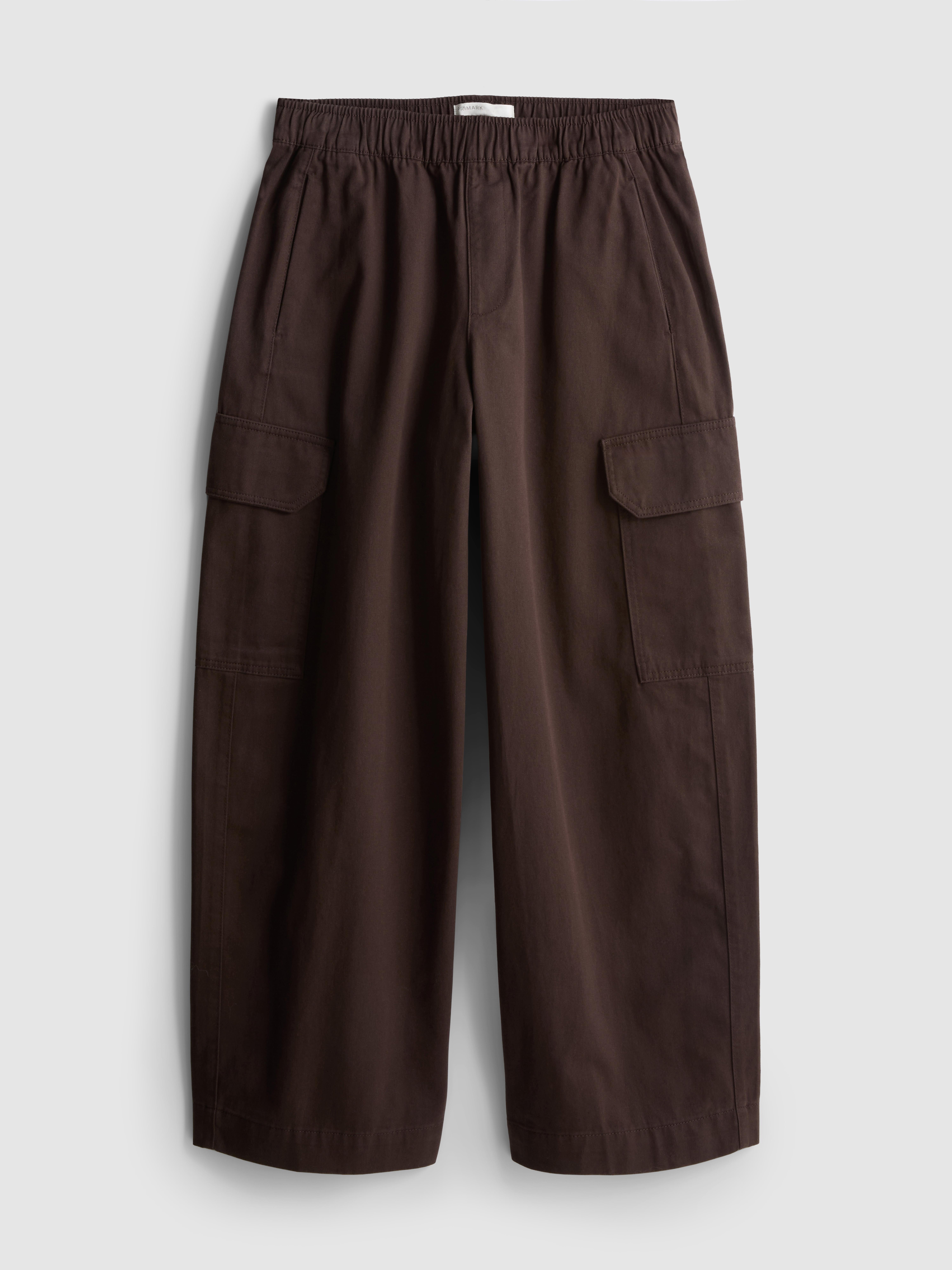 Cotton Wide Leg Utility Trousers