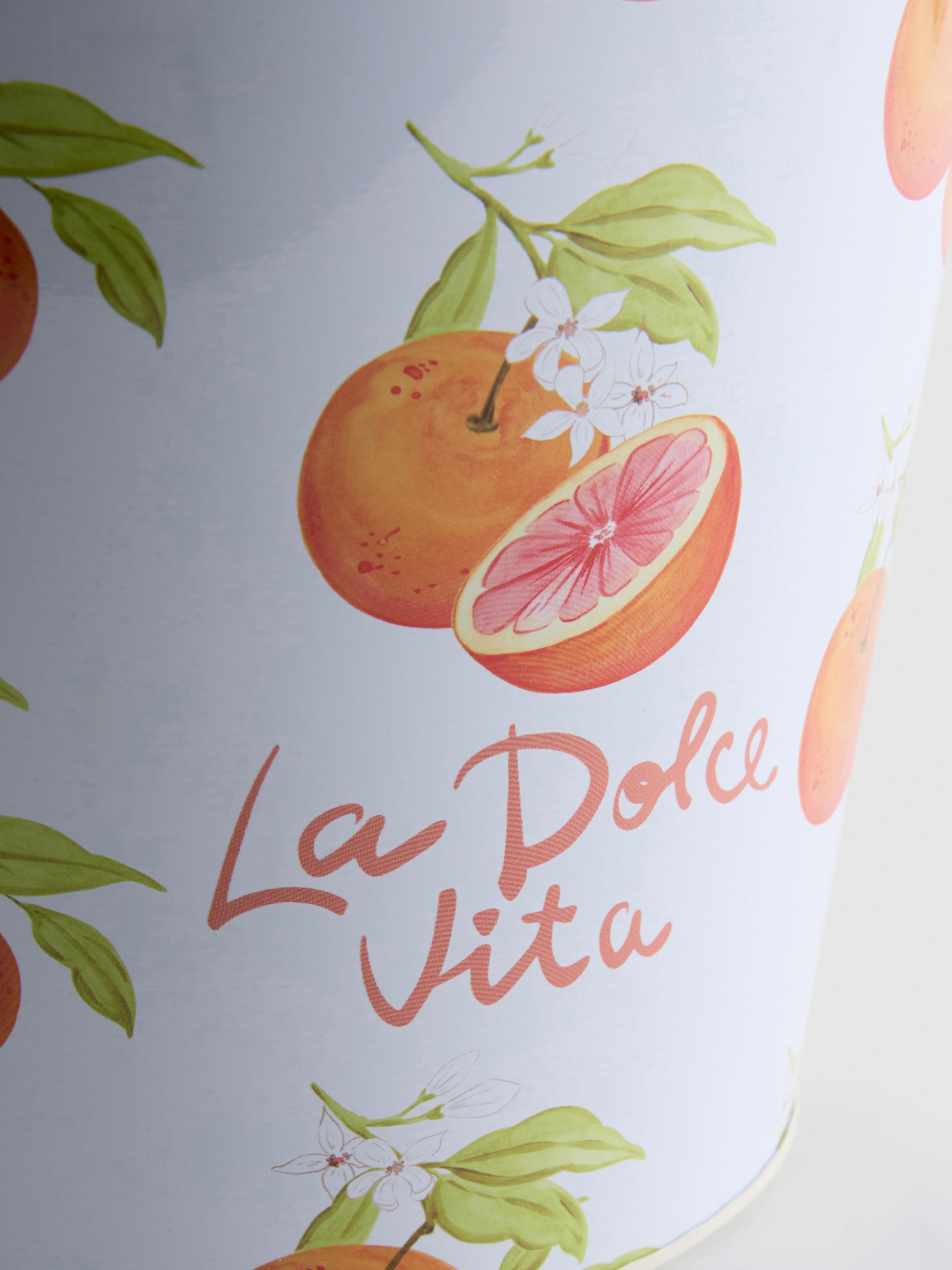 Vaso per piante con manici e frutta mediterranea