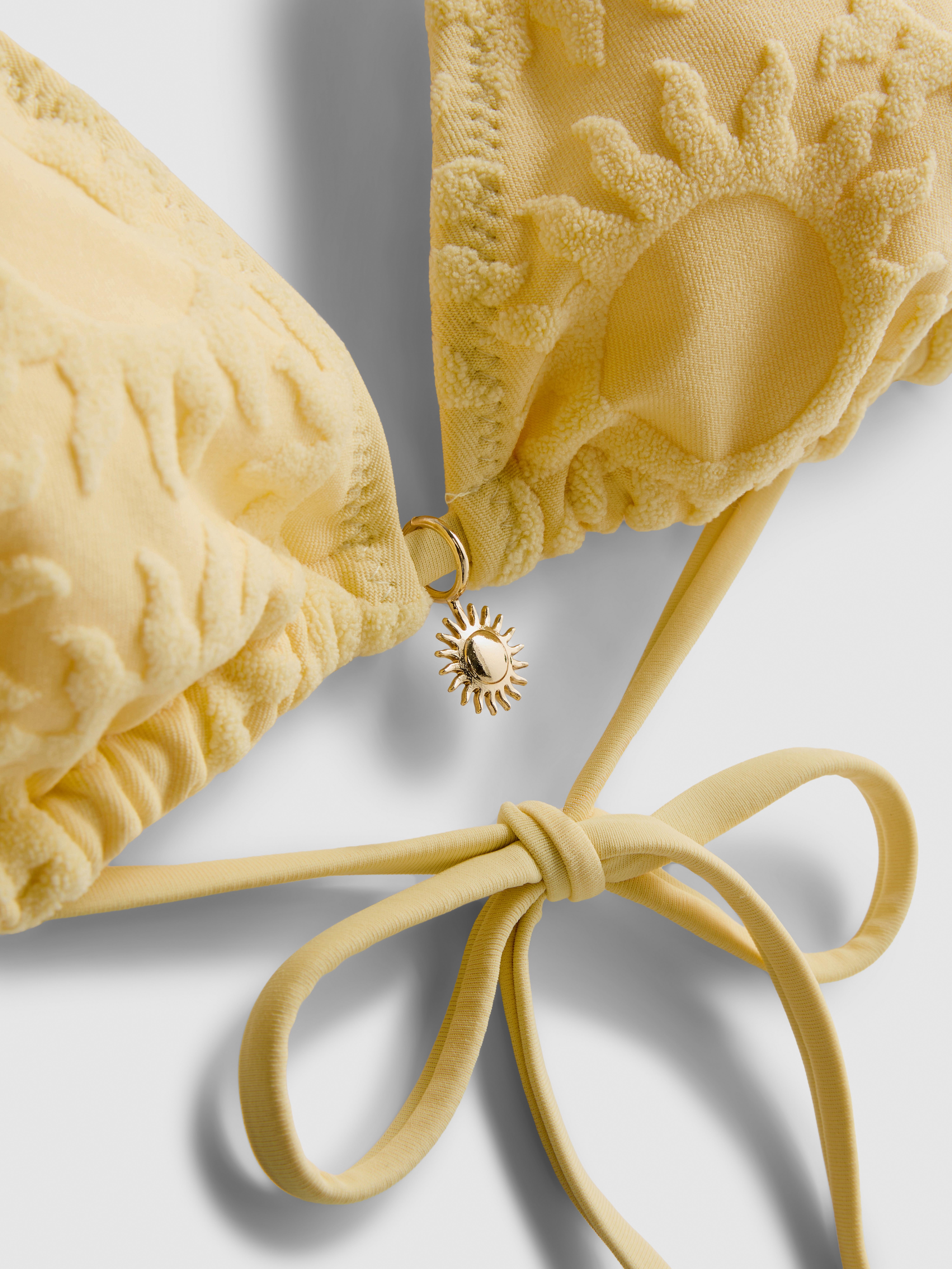 Embossed Sun Triangle Bikini Top