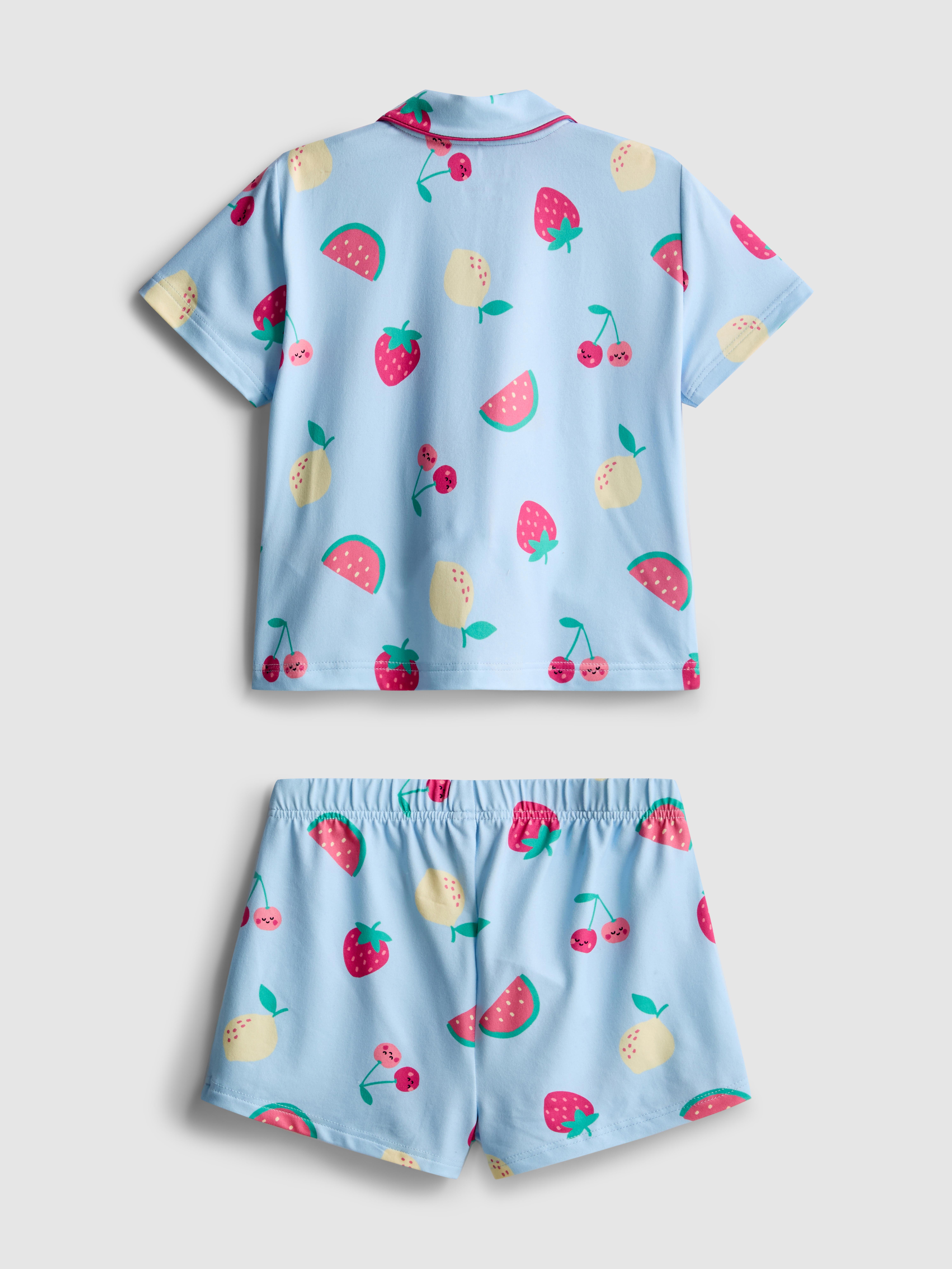 1,5-8 años | Pijama corto con camisa y frutas