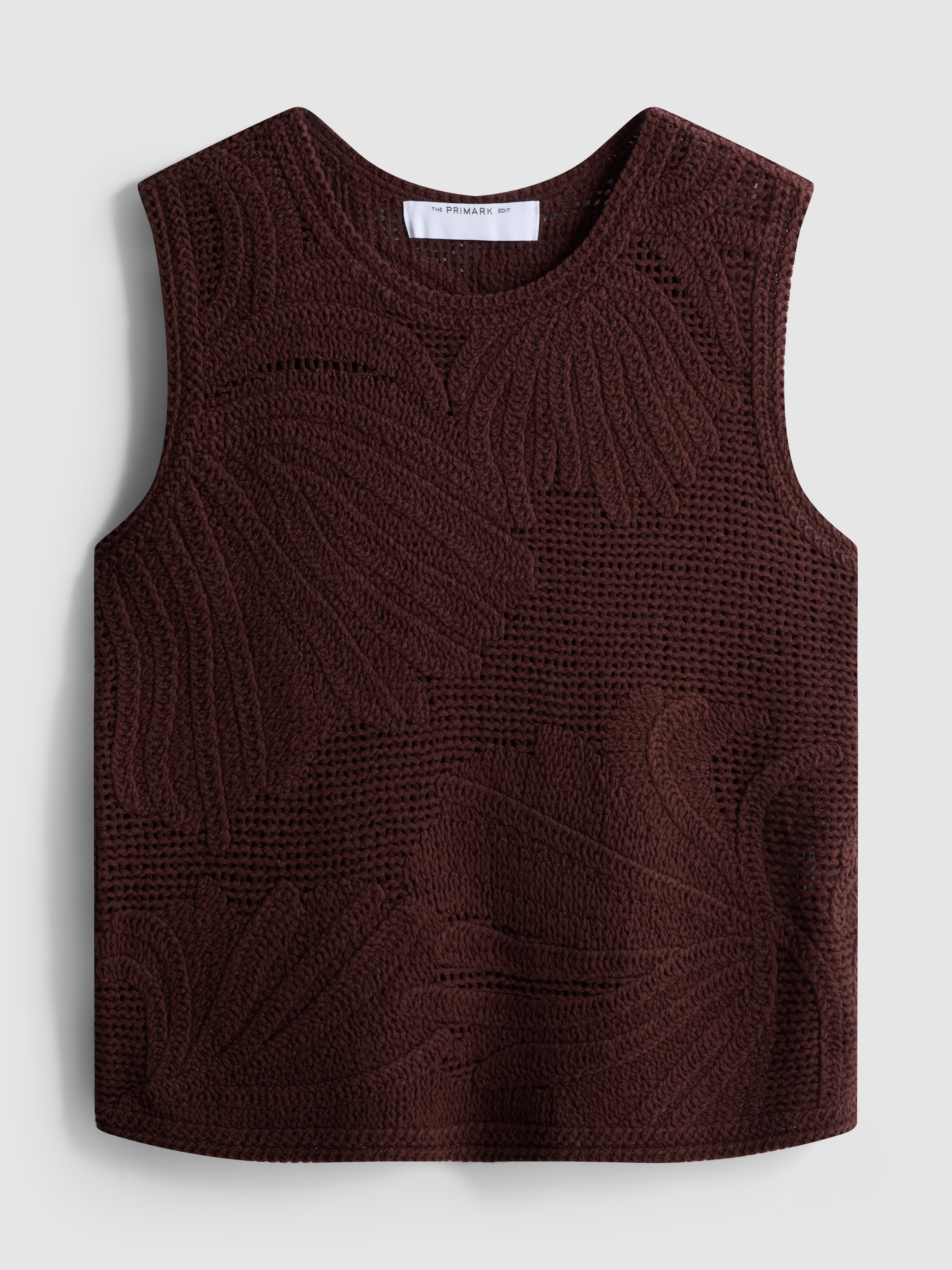 The Edit Crochet Knit Vest Top
