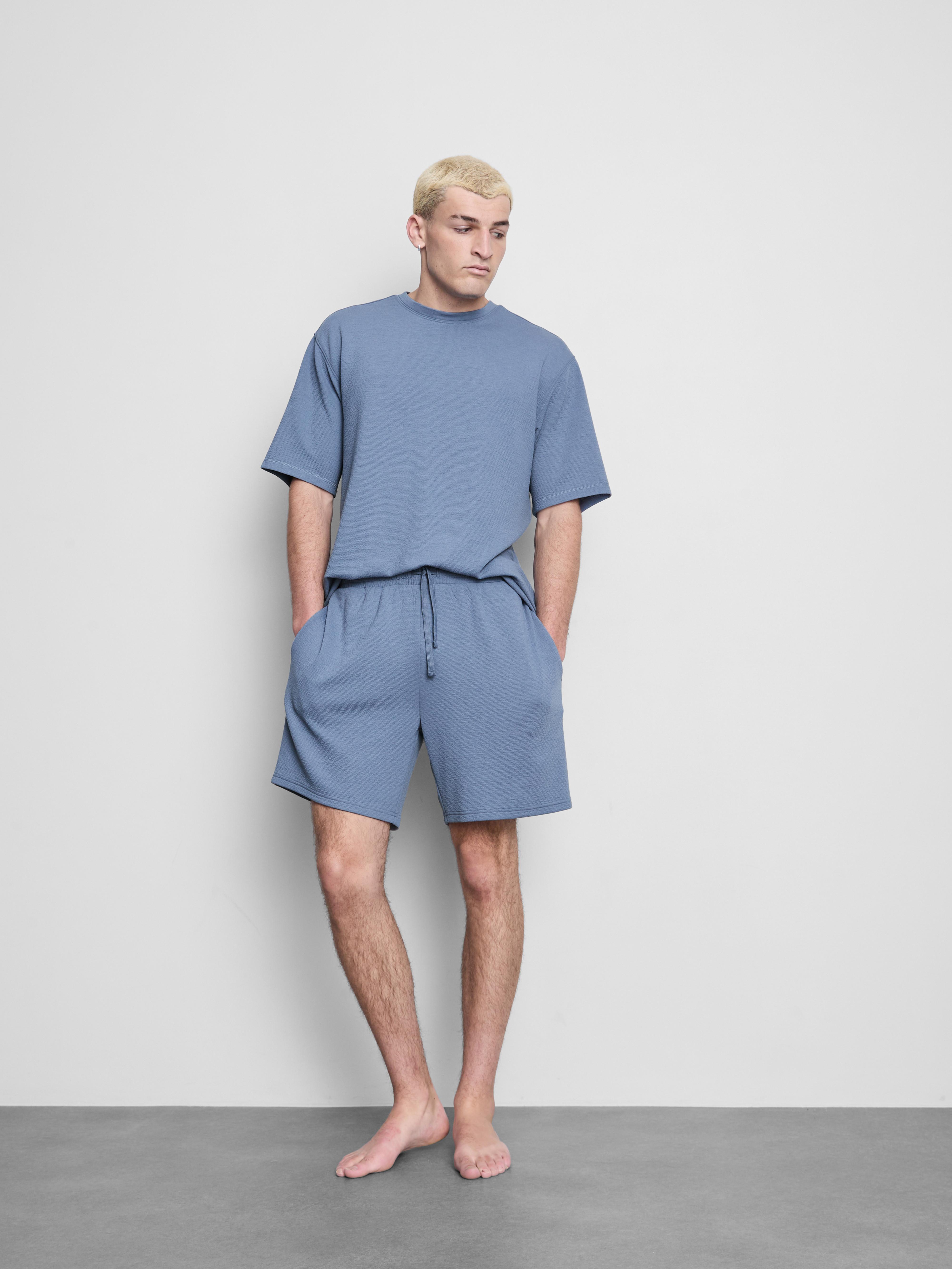 Calções pijama cordão texturados