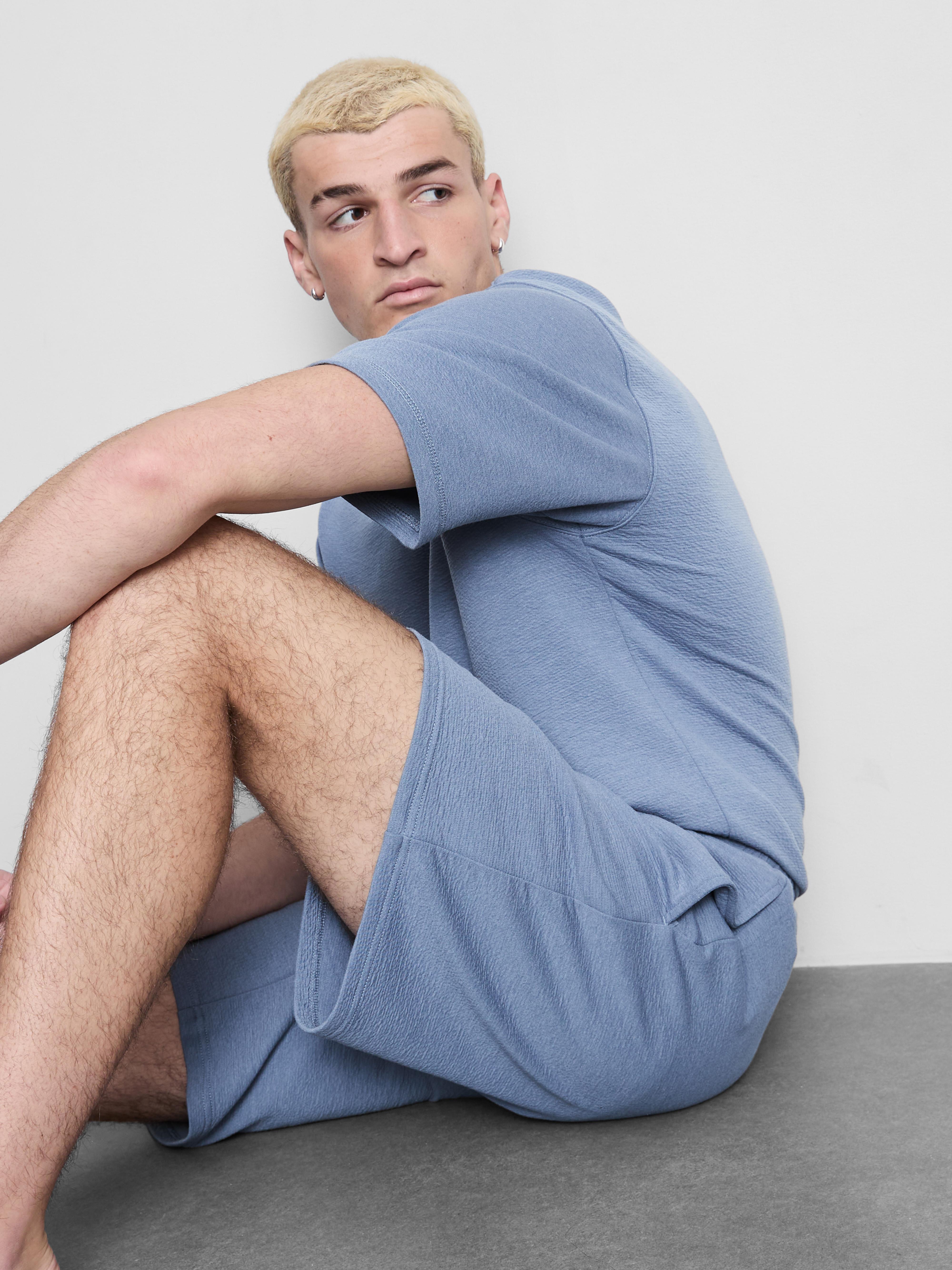 Pantaloni scurți de pijama texturați, cu șnur