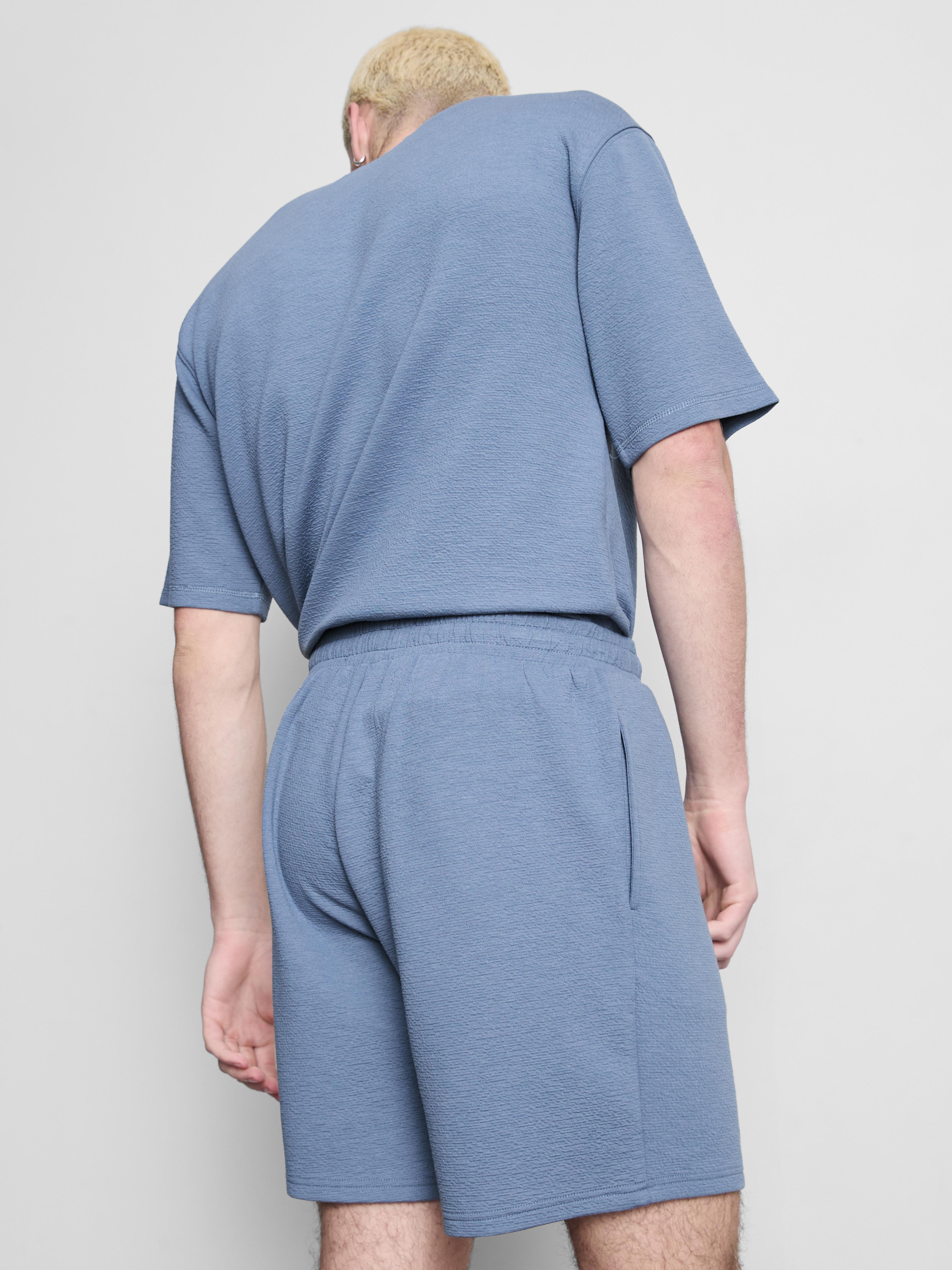 Pantaloni scurți de pijama texturați, cu șnur