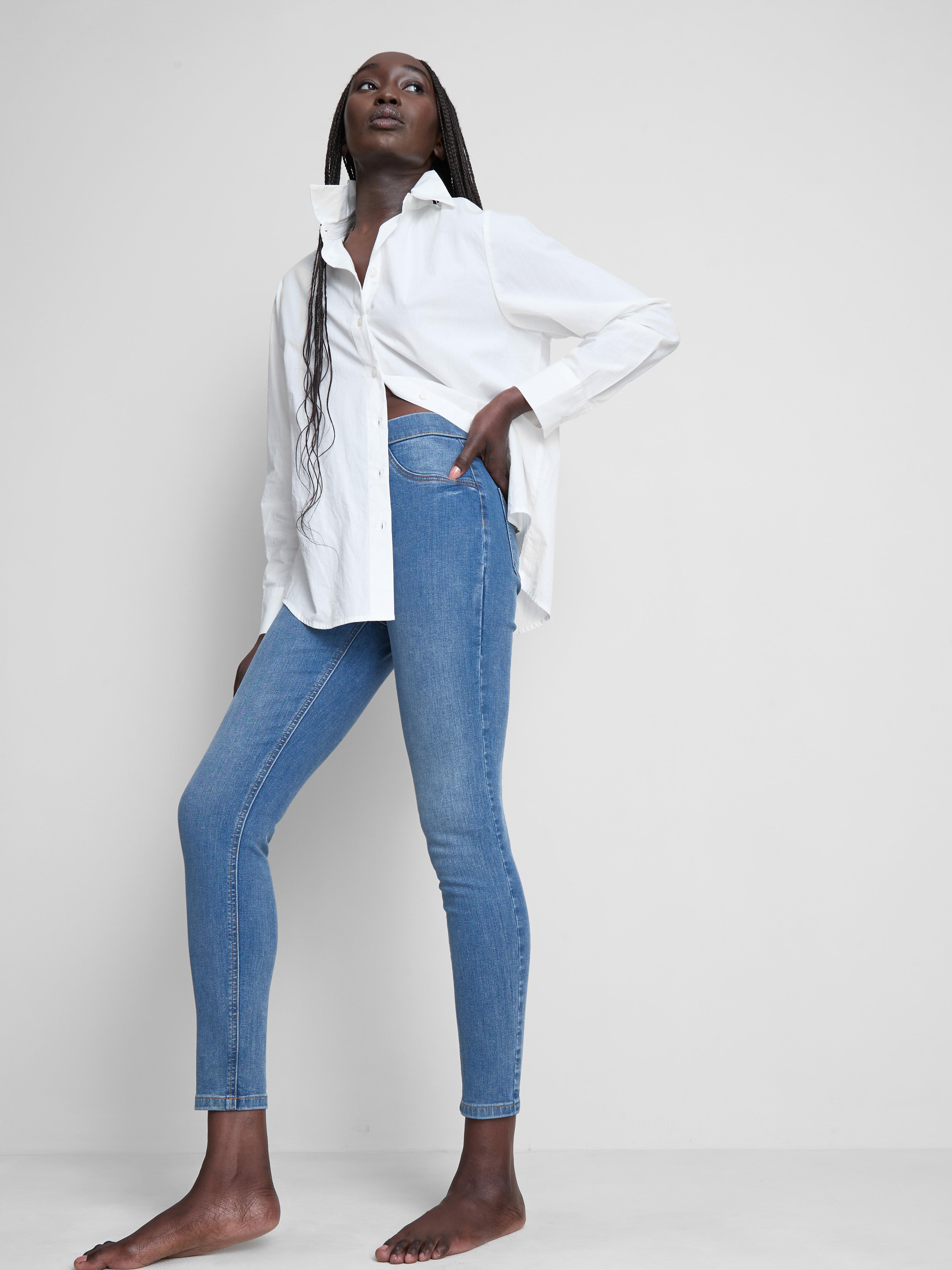 Pure Cotton Mid-Rise Skinny Jeggings