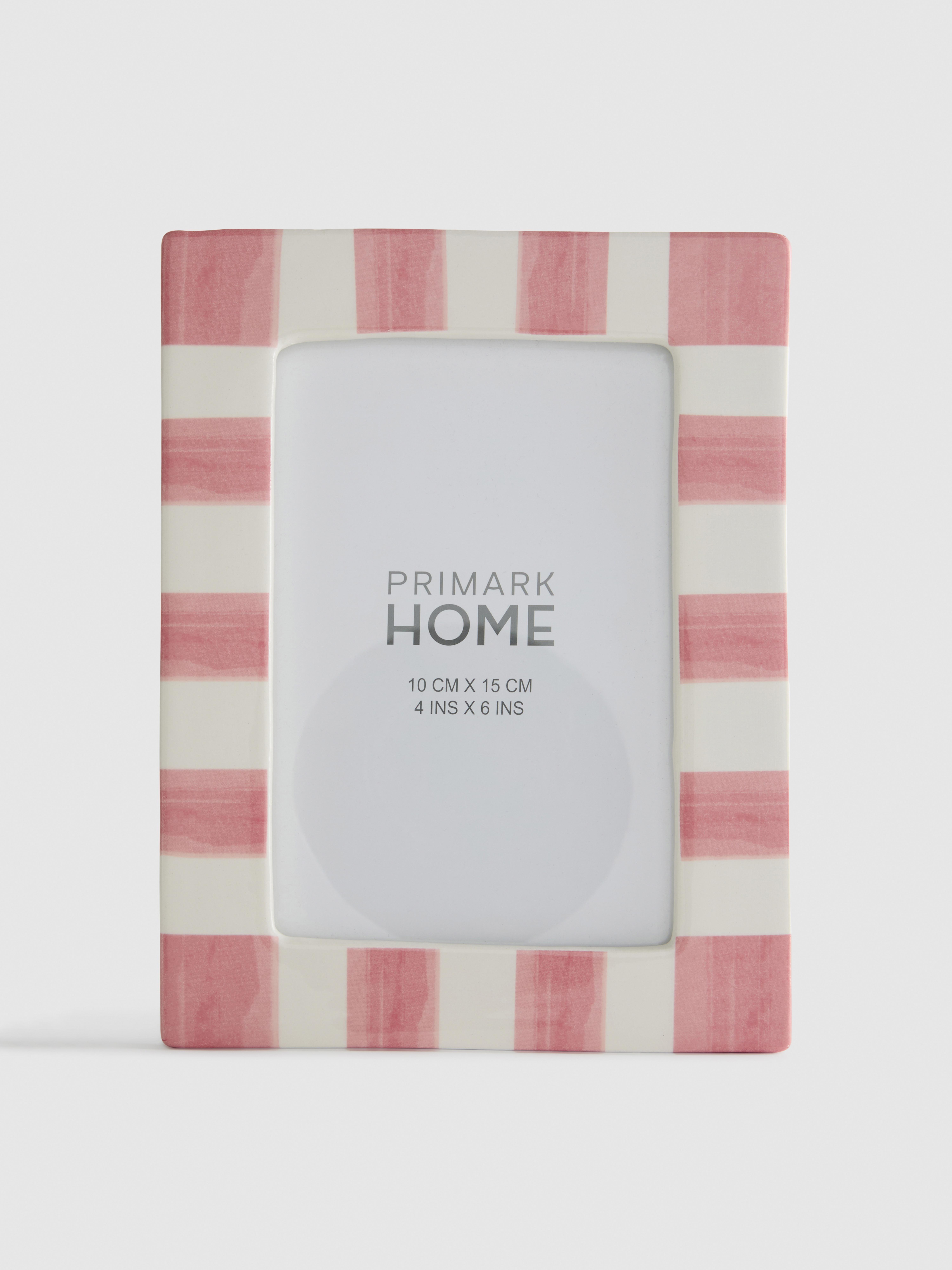 Ceramic Striped Picture Frame | 10x15cm (4x6in)
