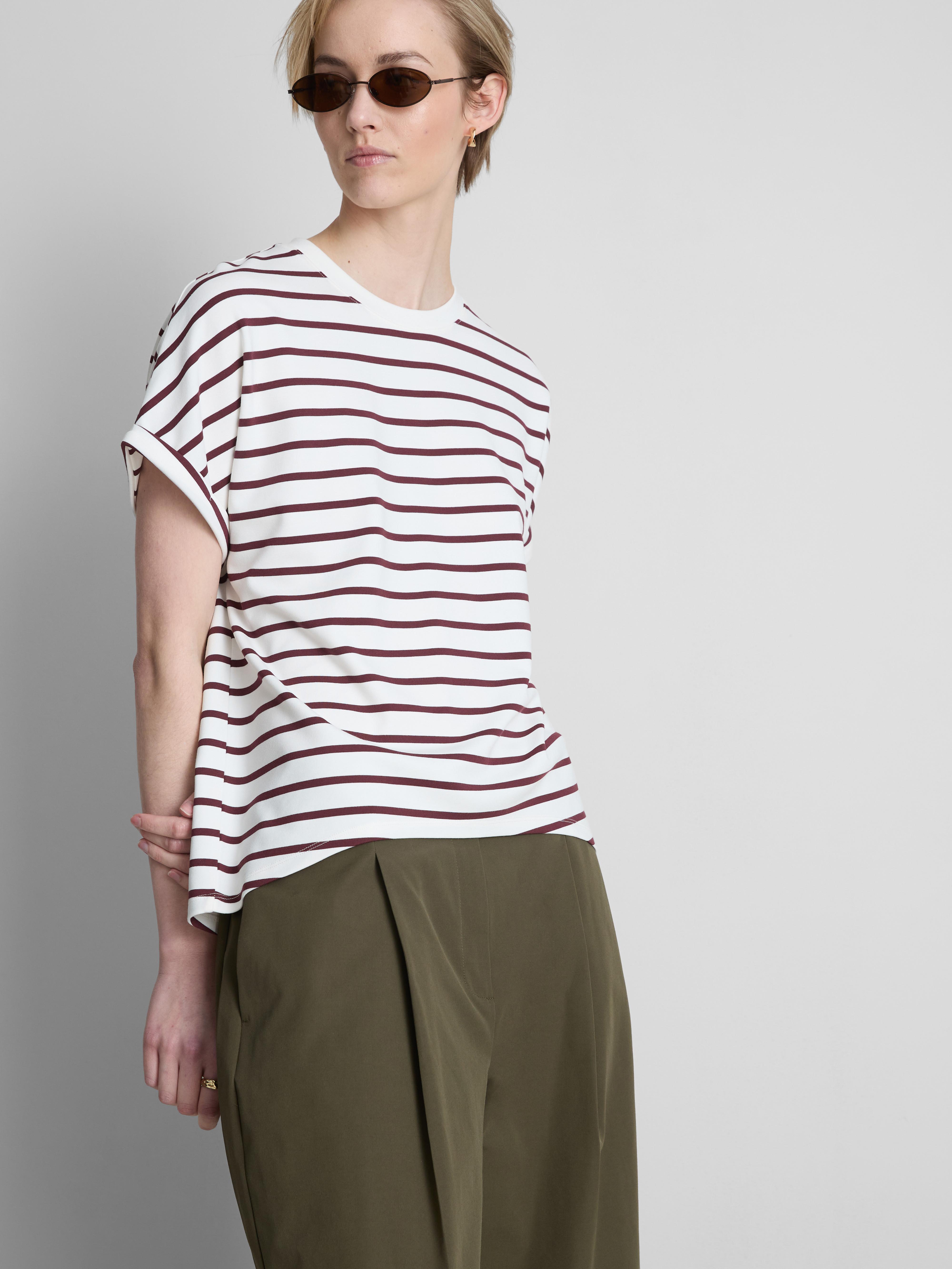 Gestreept T-shirt met omgeslagen boorden The Edit