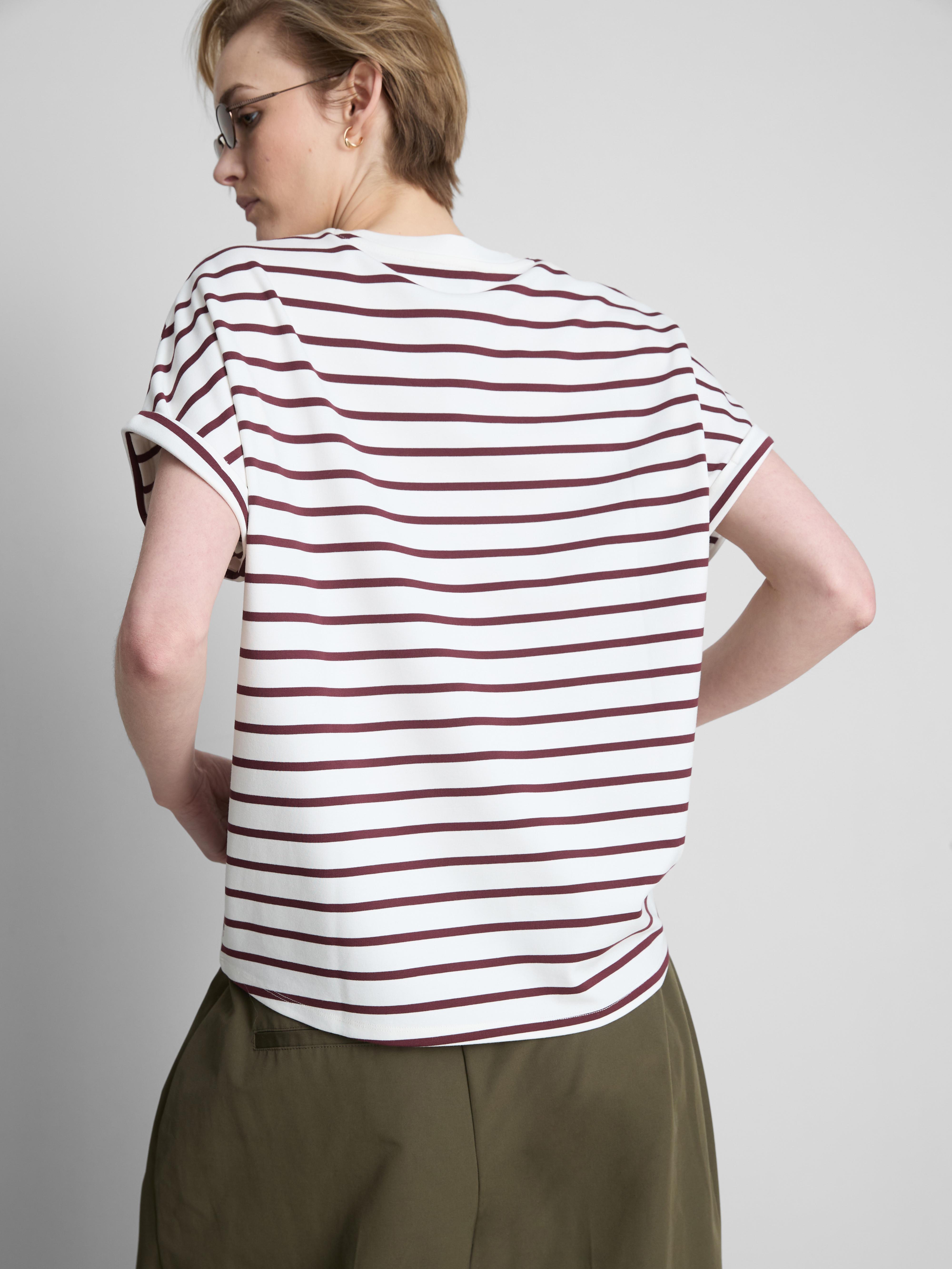 Gestreept T-shirt met omgeslagen boorden The Edit