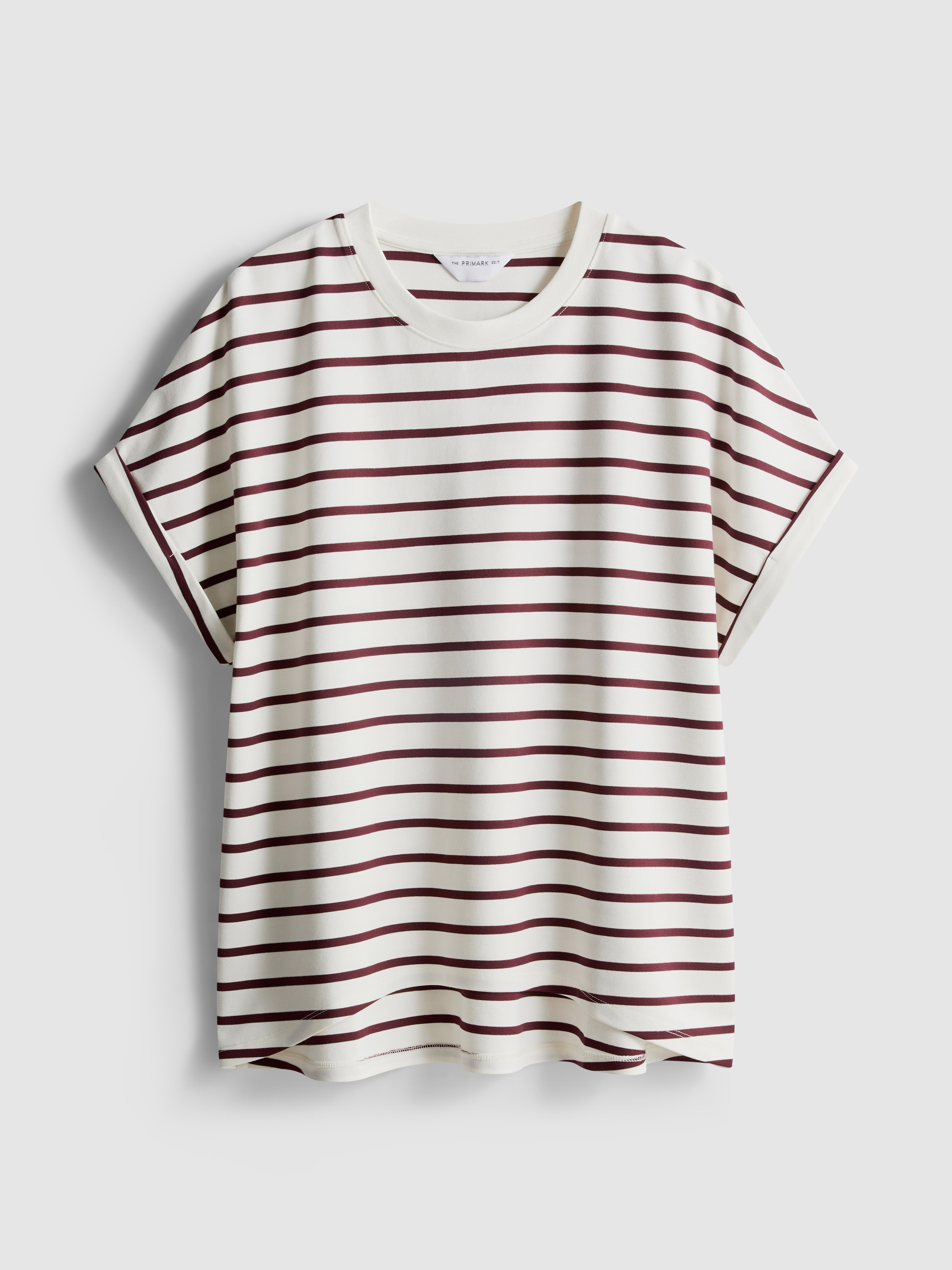 Gestreept T-shirt met omgeslagen boorden The Edit