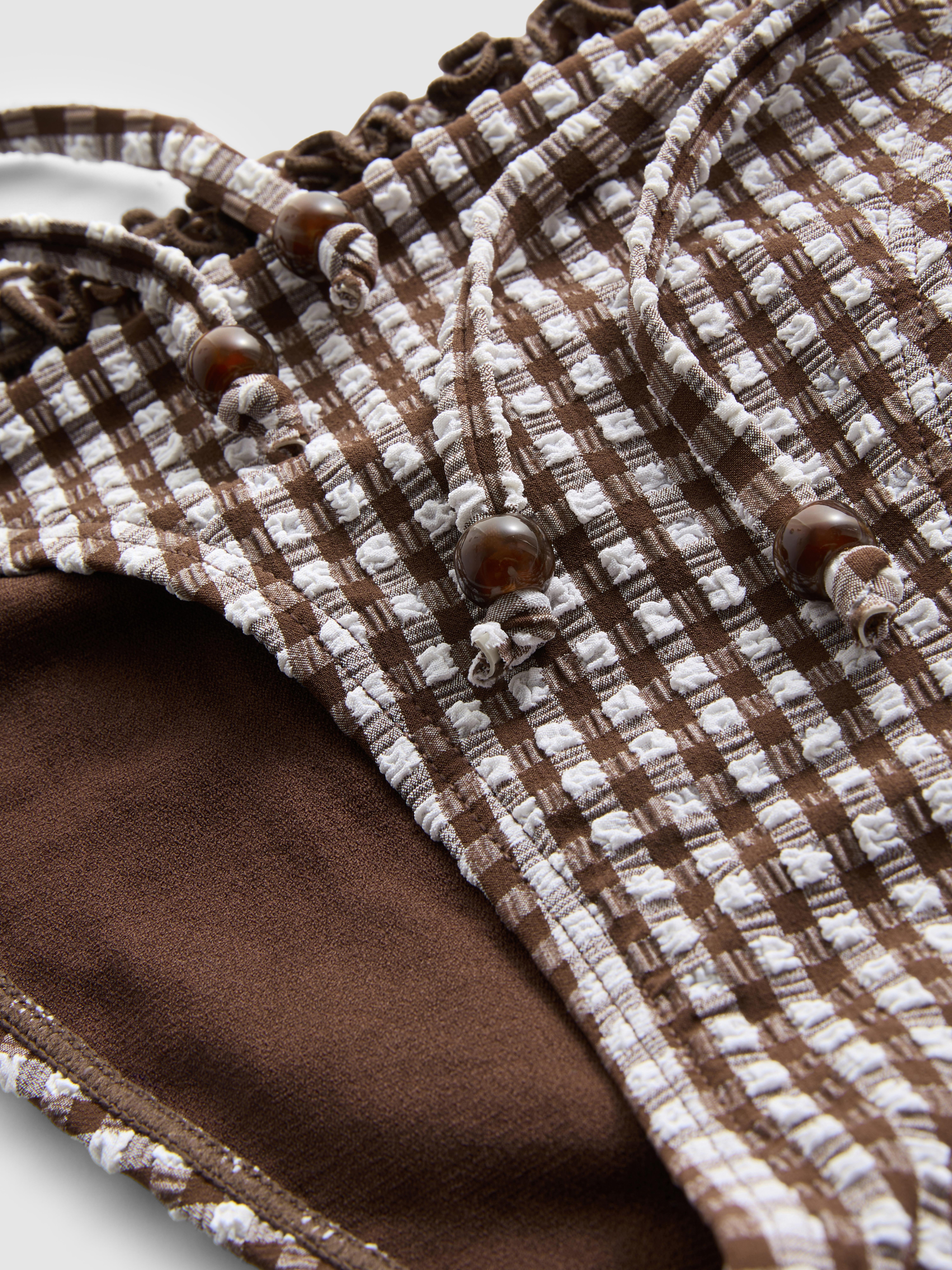 Gingham Ruffle Side-Tie Bikini