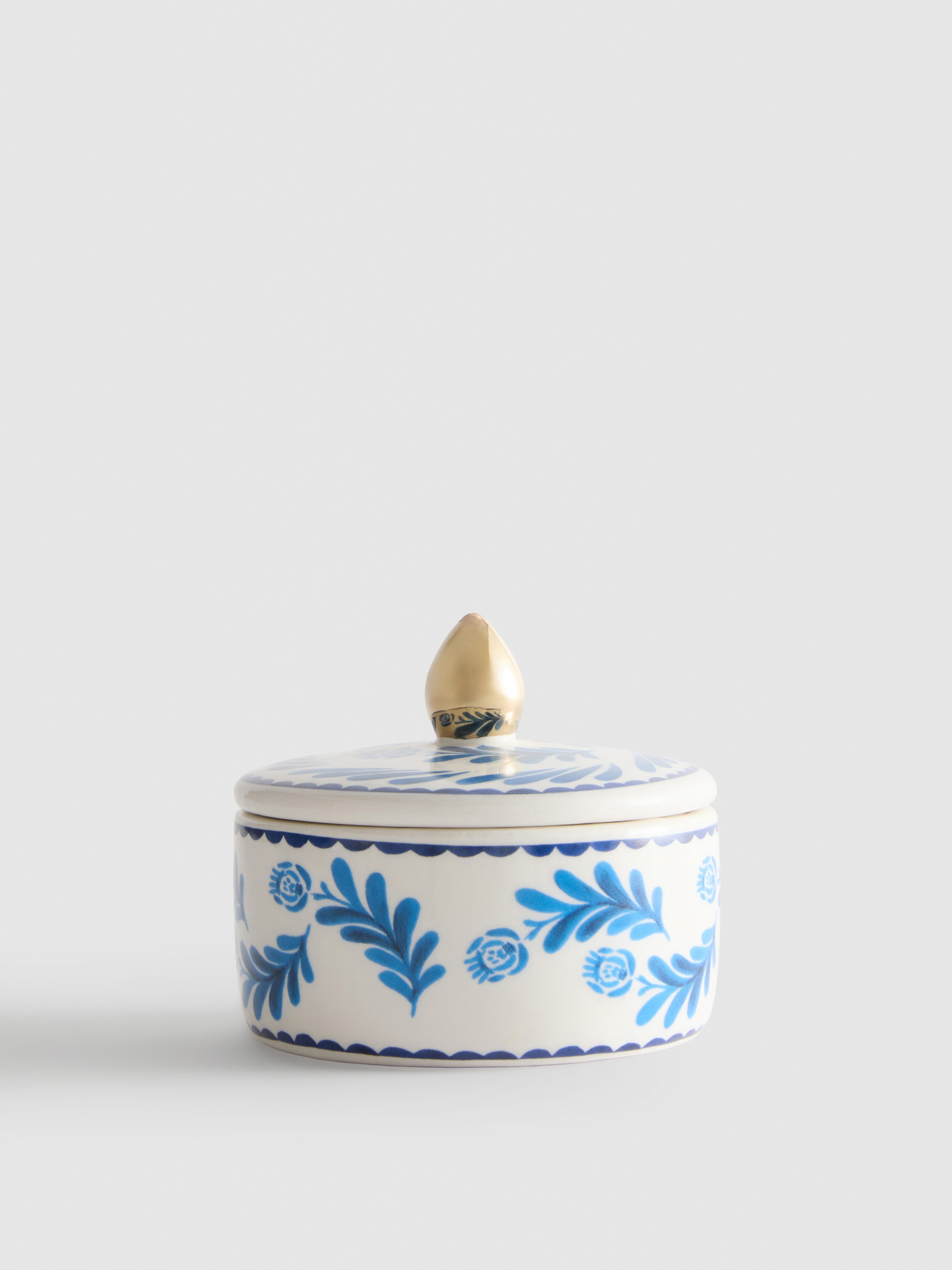 Portagioie in ceramica motivo floreale mediterraneo