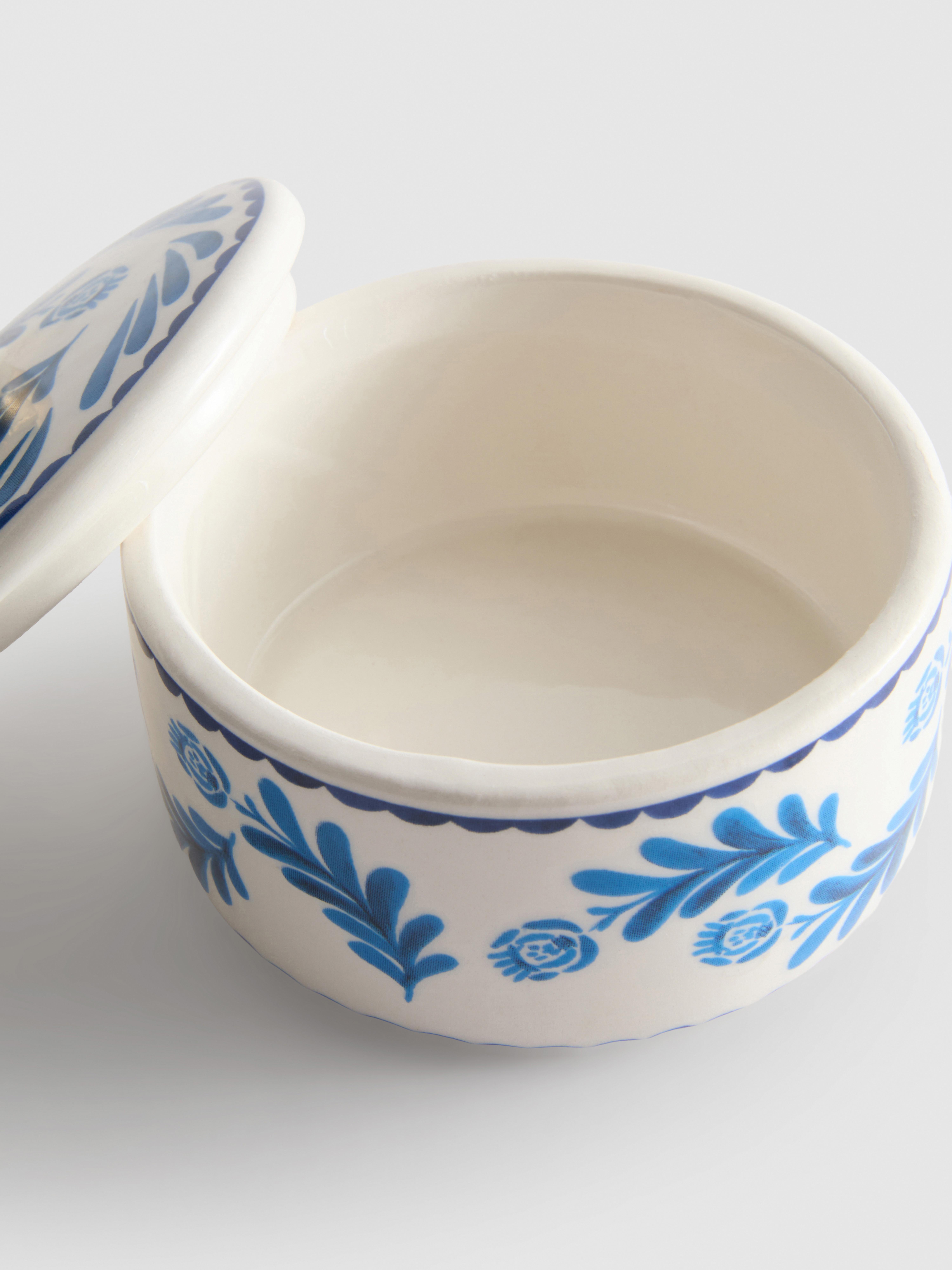 Cajita de cerámica estampada de estilo mediterráneo