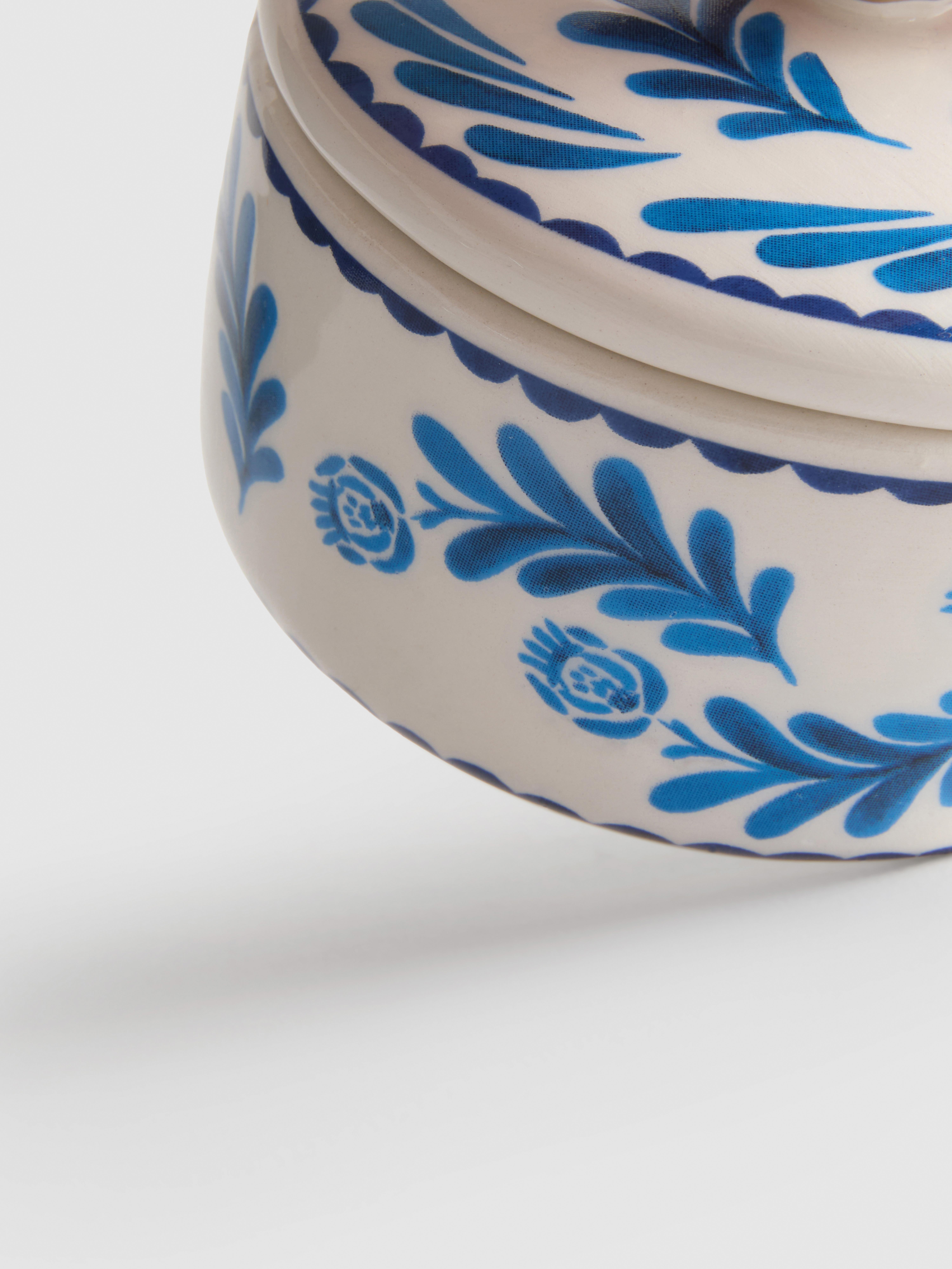 Cajita de cerámica estampada de estilo mediterráneo