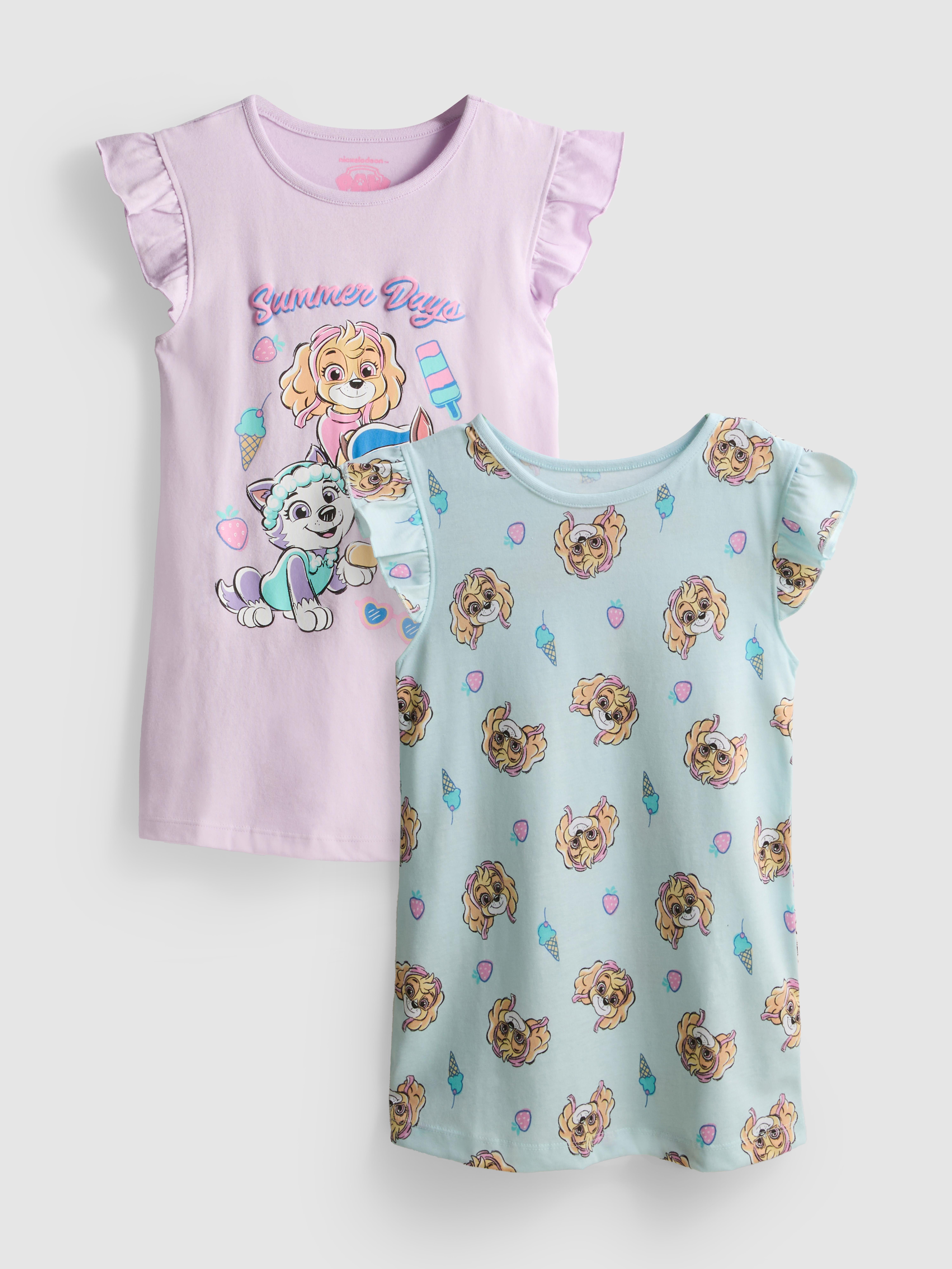 1.5-8yrs | 2pk PAW Patrol Ruffle Sleep T-Shirts