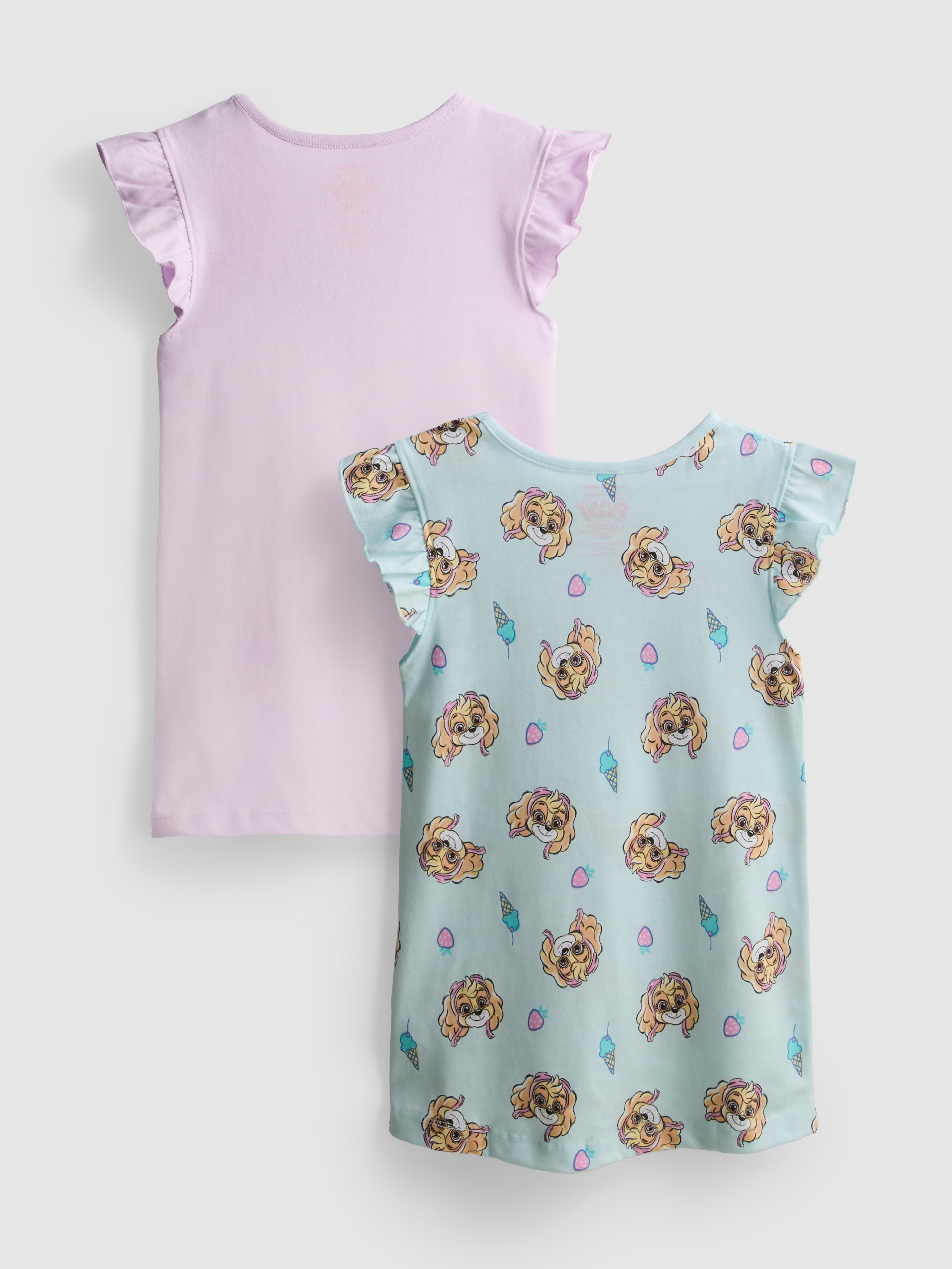 1.5-8yrs | 2pk PAW Patrol Ruffle Sleep T-Shirts