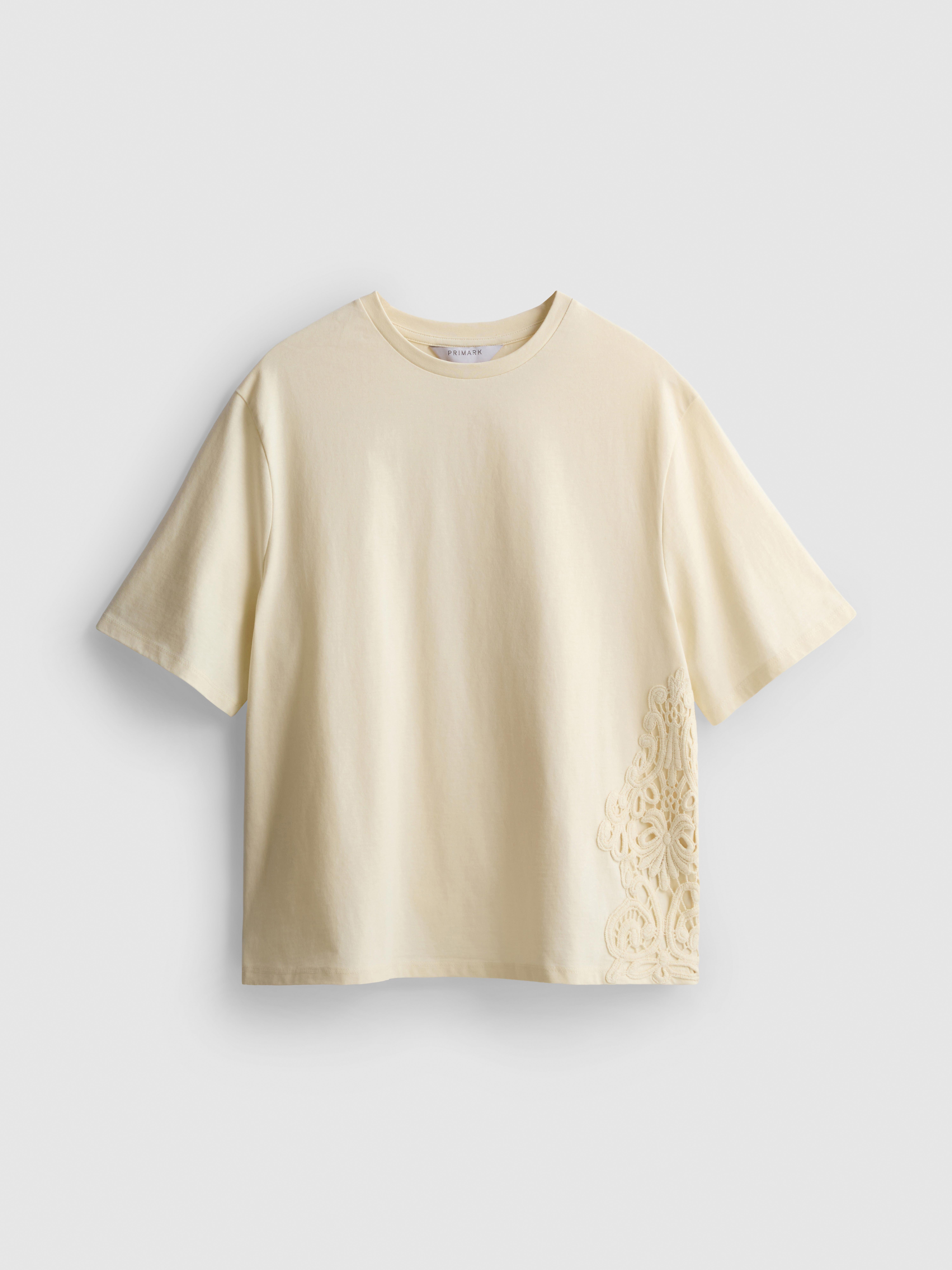 Cotton Short Sleeve Crochet Tee