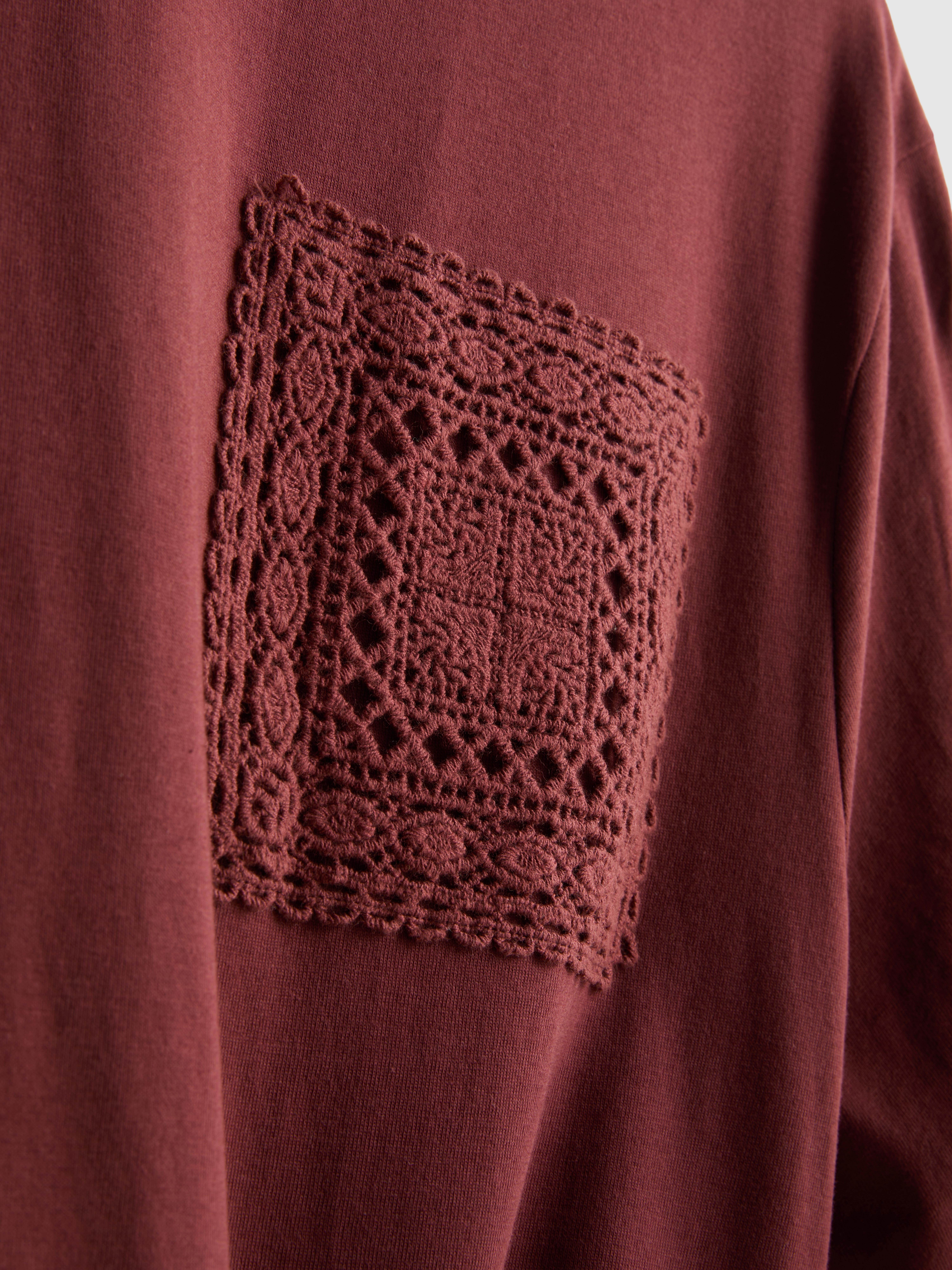 Szydełkowy bawełniany T-shirt z krótkim rękawem