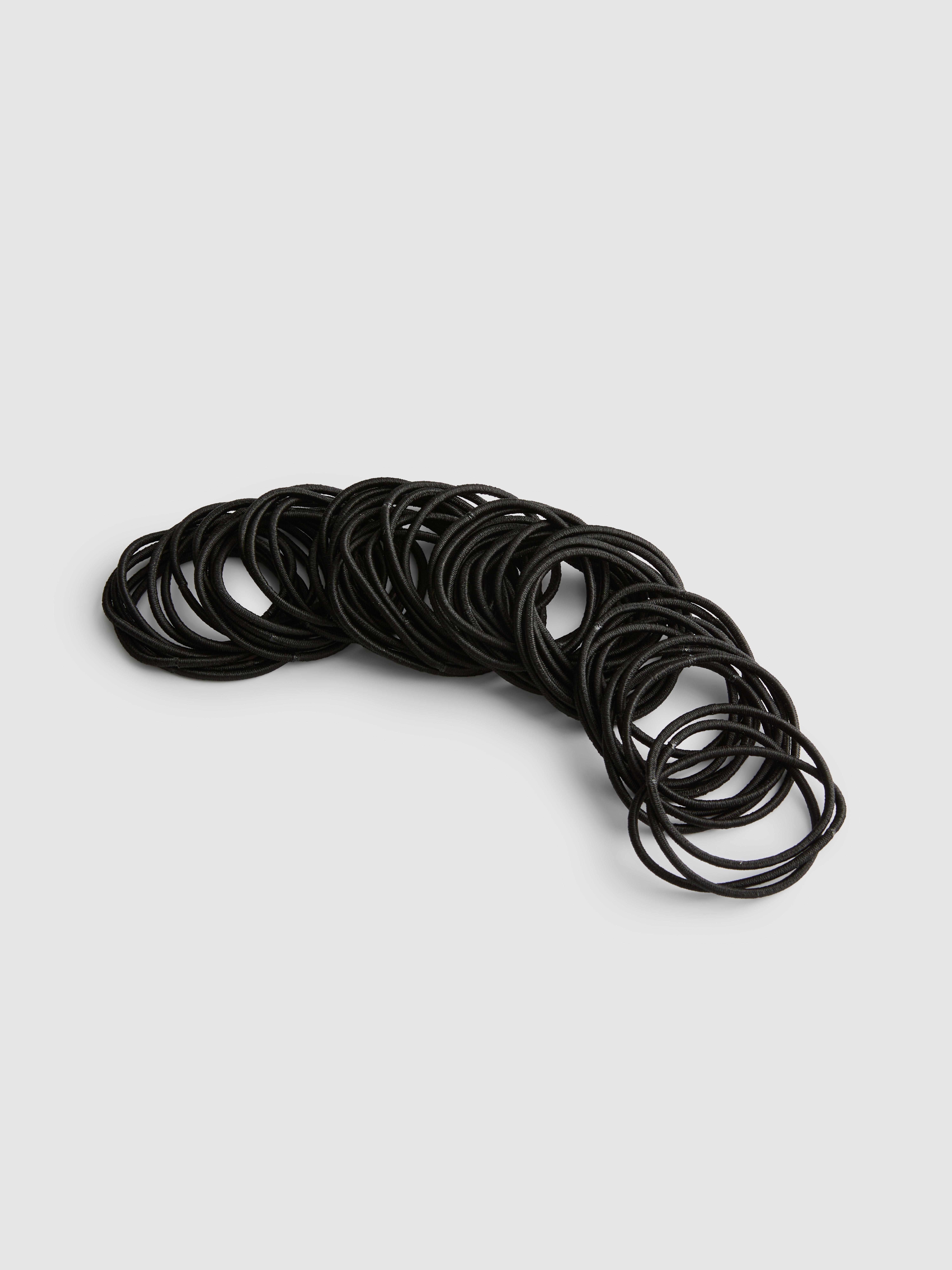 60pk Skinny Hair Bands Black