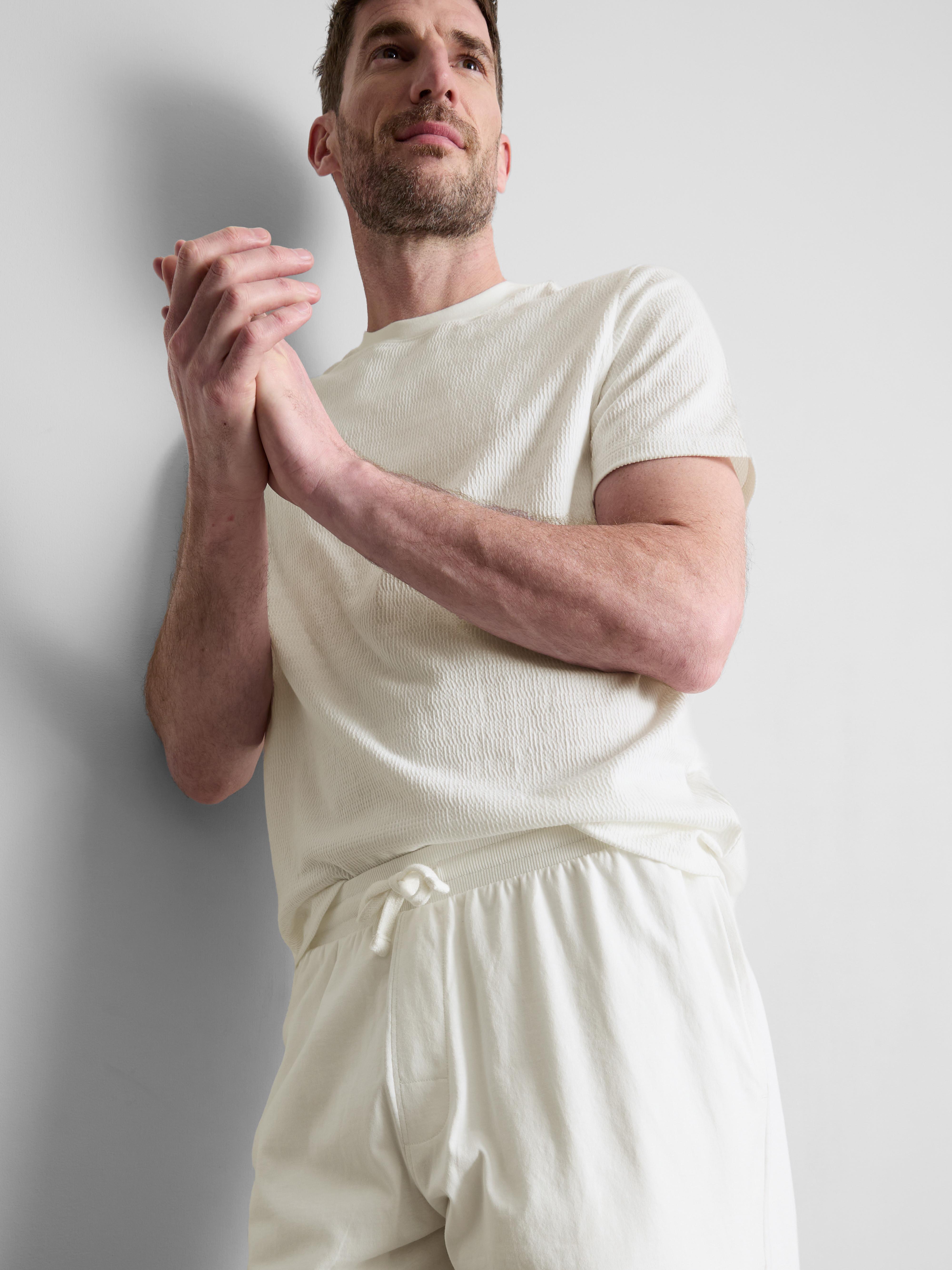 Korte pyjama met textuur