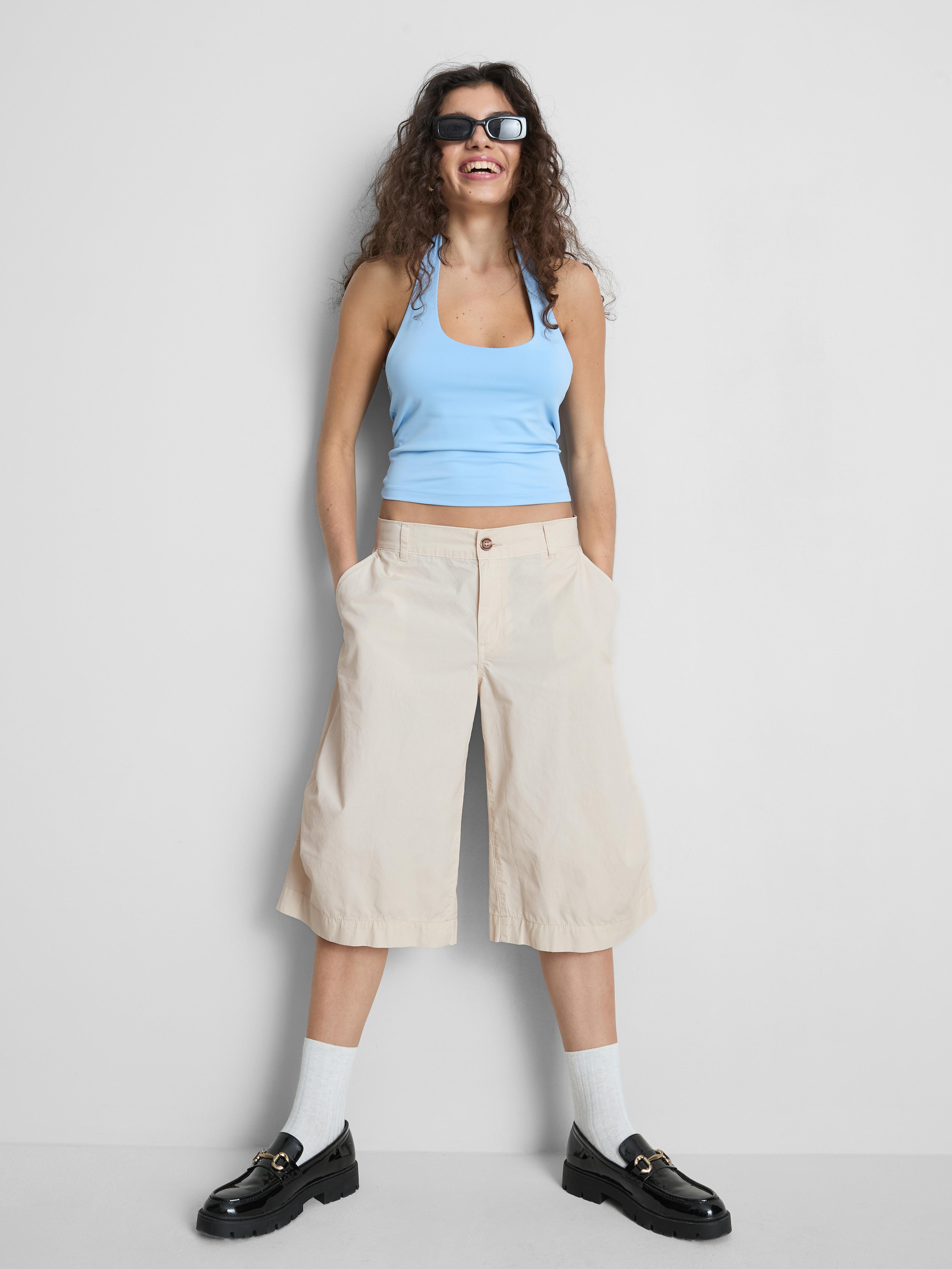 Katoenen utility-jort met lage taille