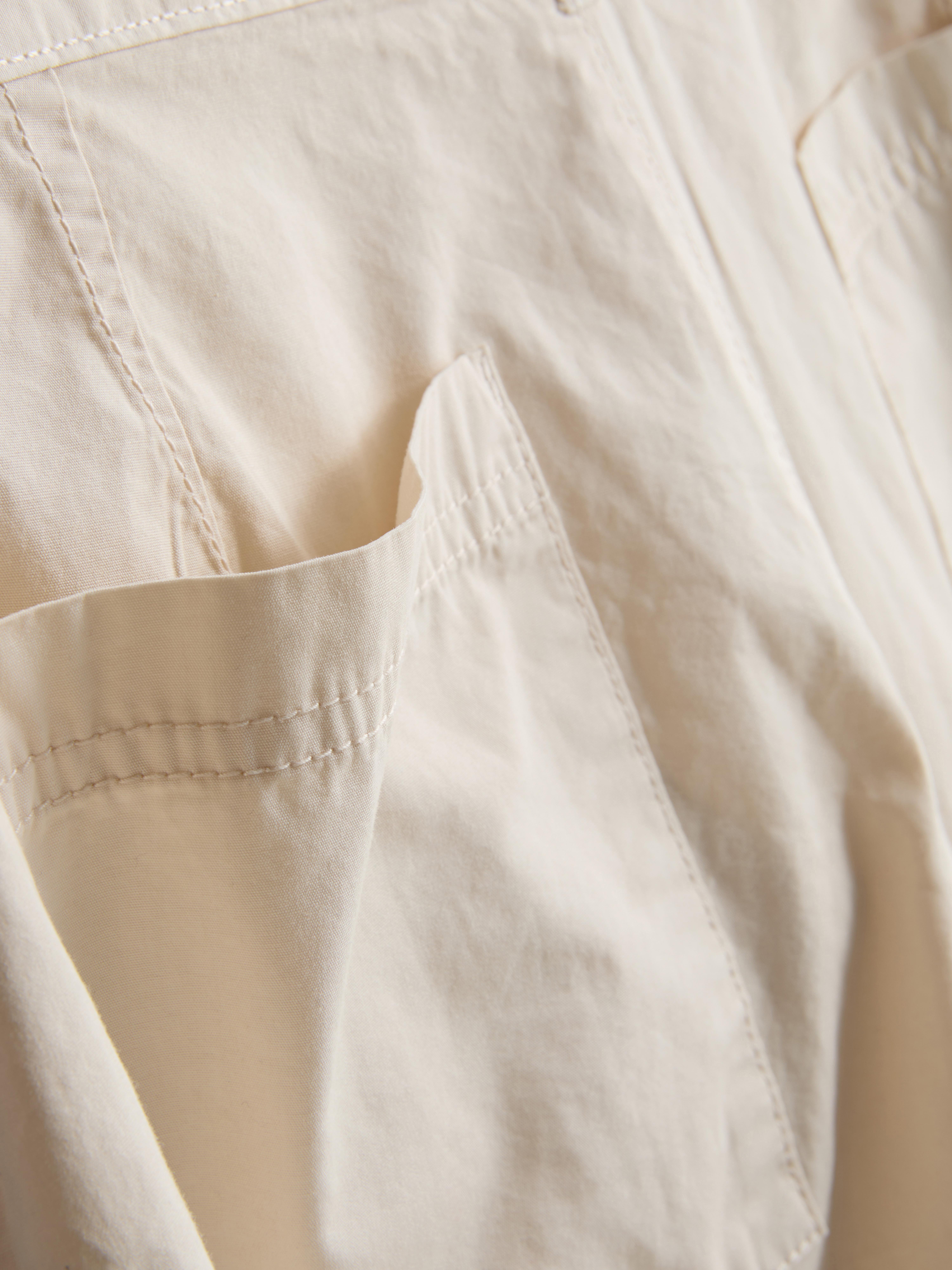 Bermudas vaqueras largas de tiro bajo de algodón