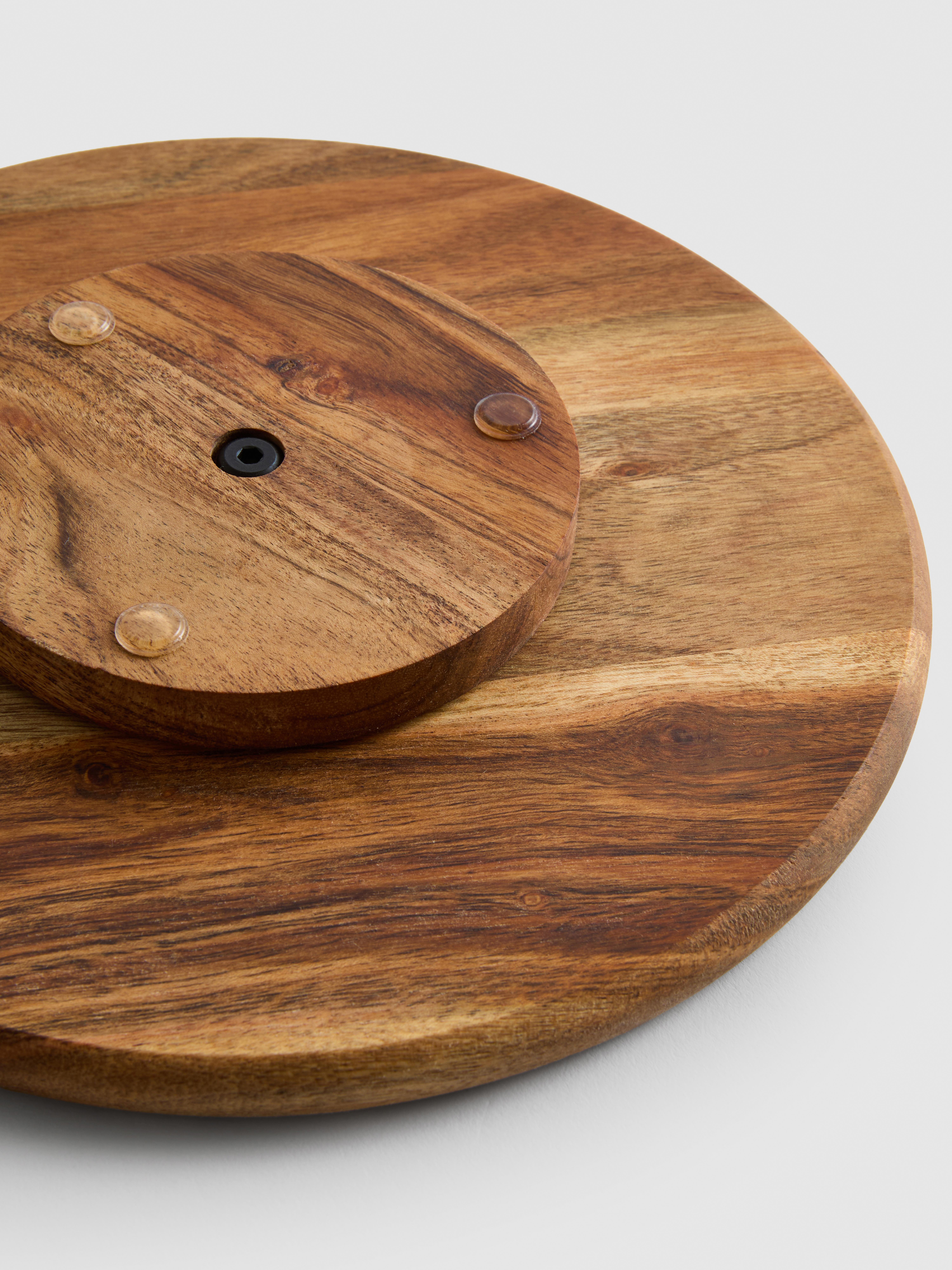 Roterend houten dienblad