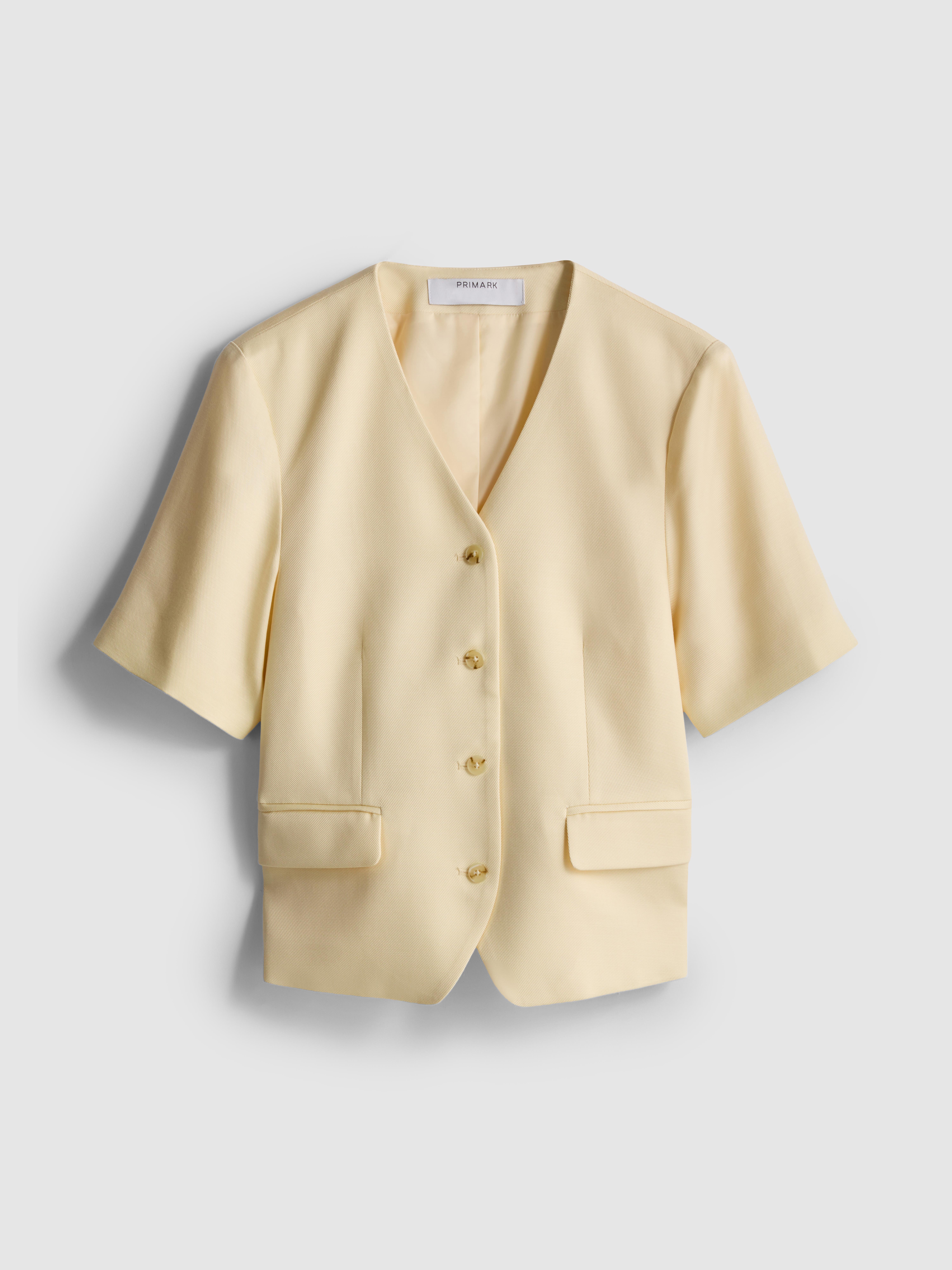 Eleganter, kurzärmeliger Blazer aus Baumwollmischung